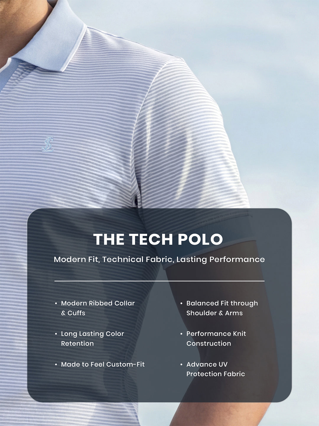 Signature Regular Fit Johnny Collar Striped Blue Polo T-shirt
