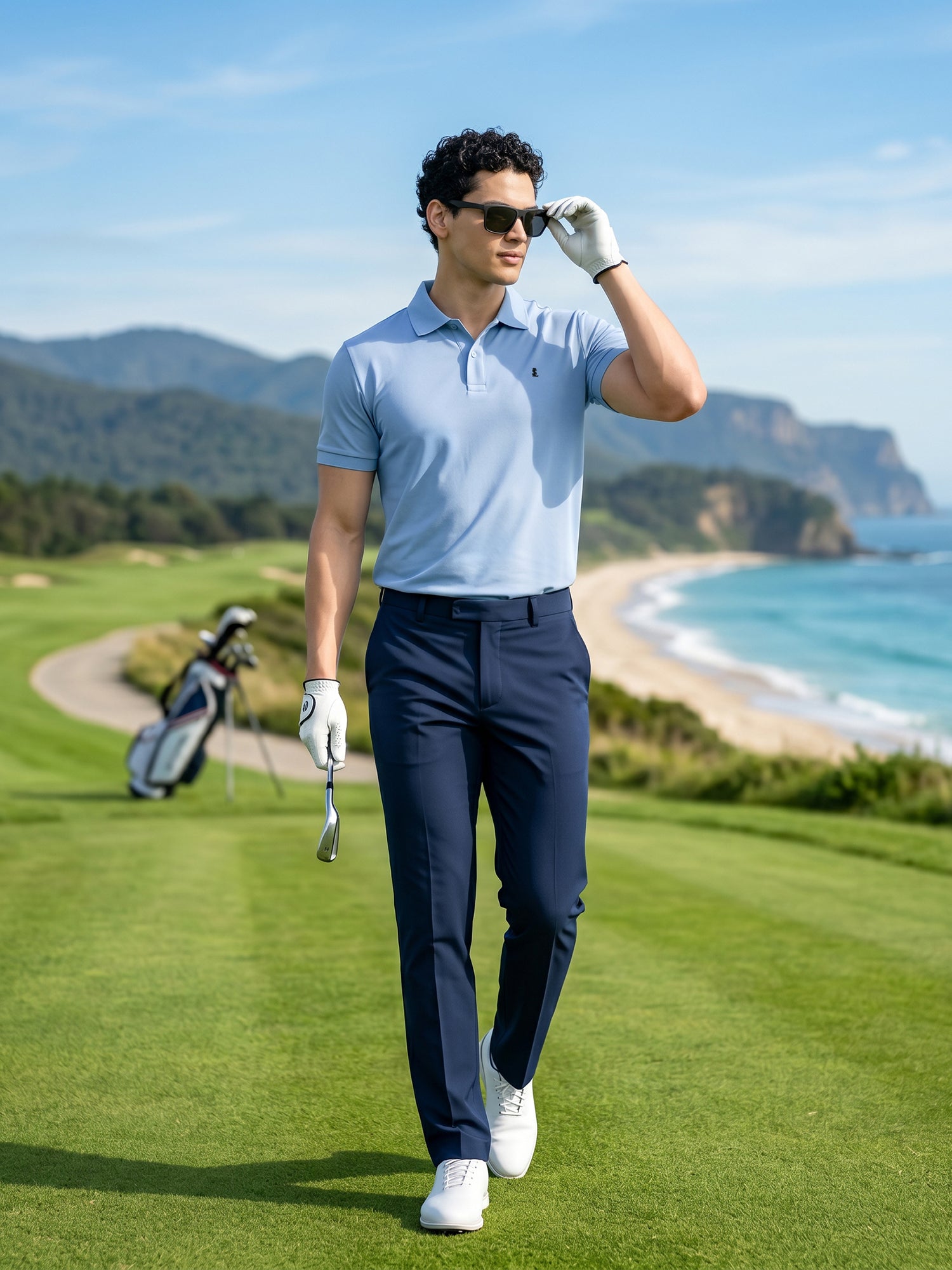 Signature Regular Fit Solid Blue Polo T-shirt