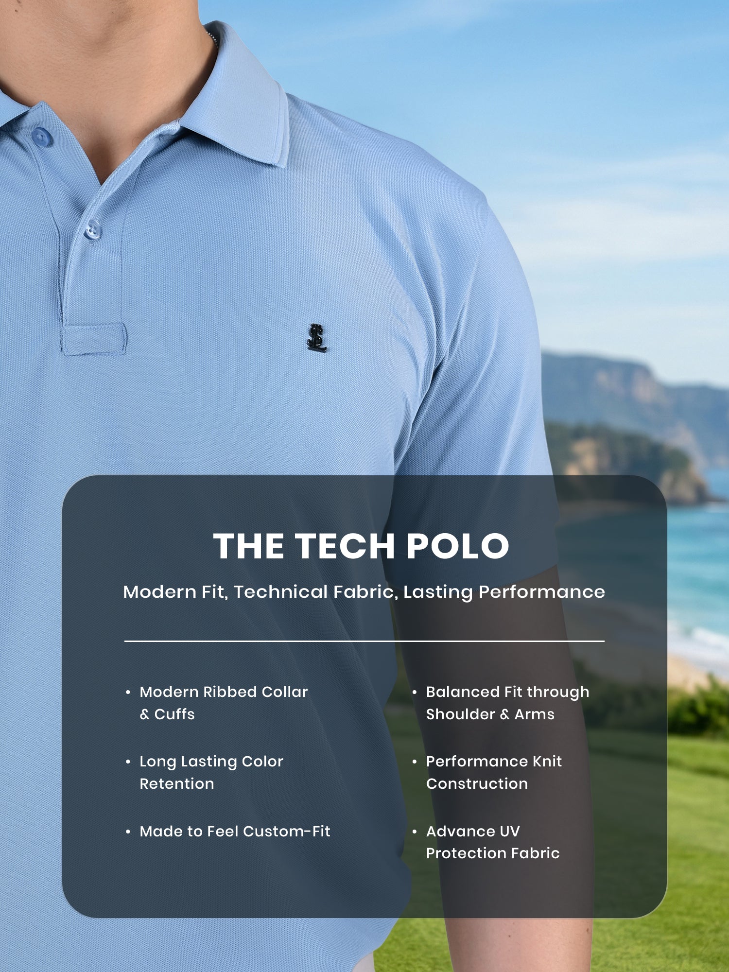 Signature Regular Fit Solid Blue Polo T-shirt