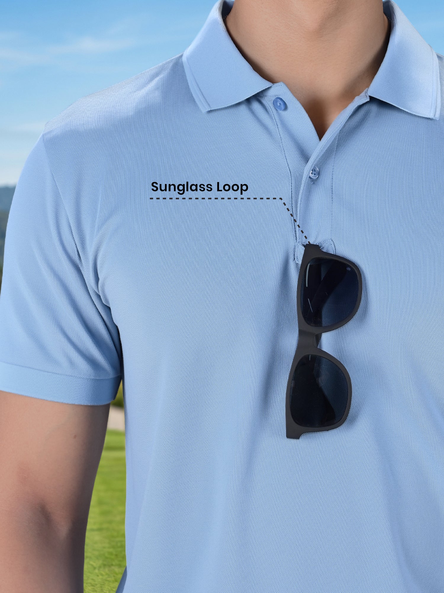 Signature Regular Fit Solid Blue Polo T-shirt