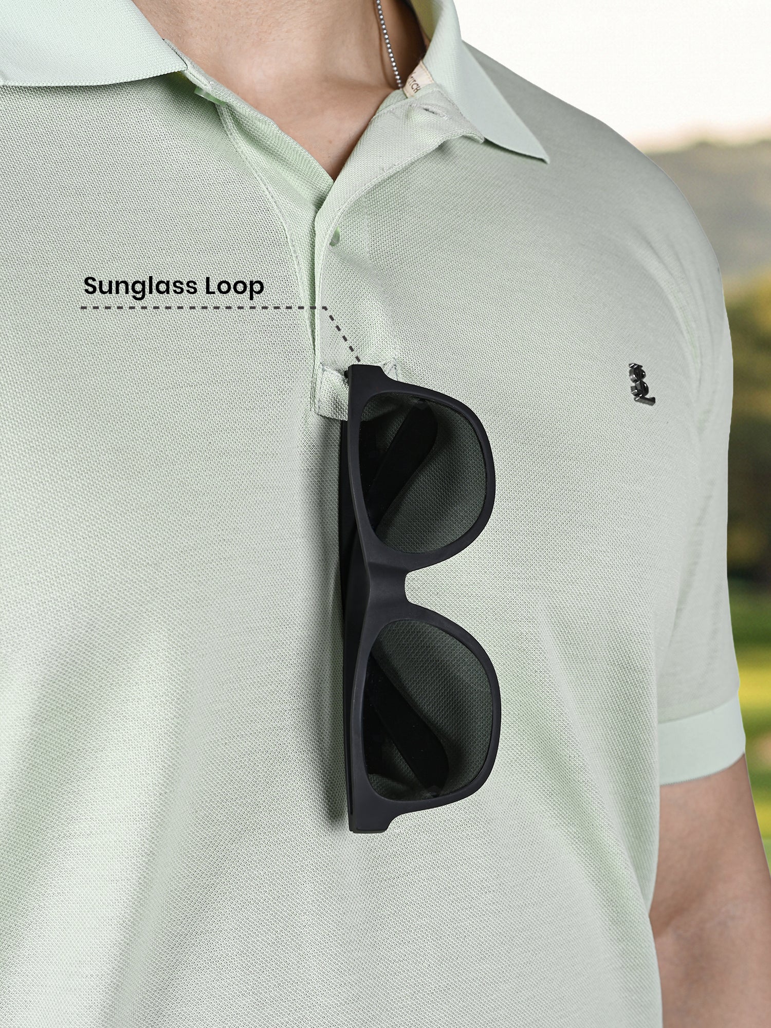Signature Regular Fit Solid Pastel Green Polo T-shirt