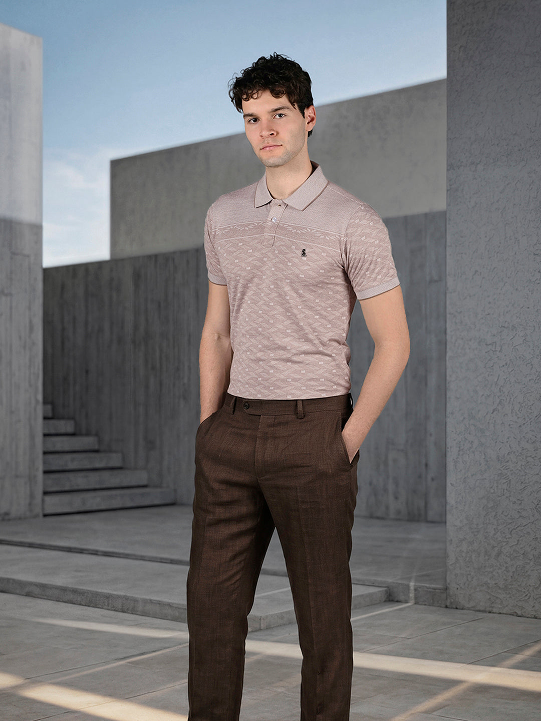 Classic Regular Fit Beige Polo T-shirt