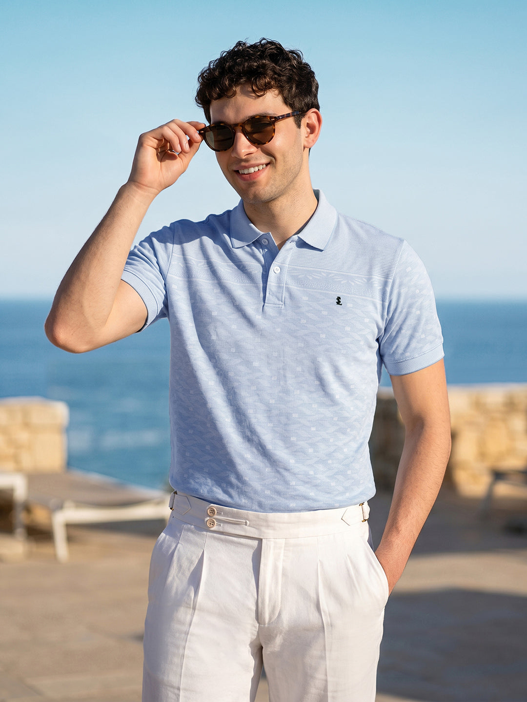 Classic Regular Fit Blue Polo T-shirt