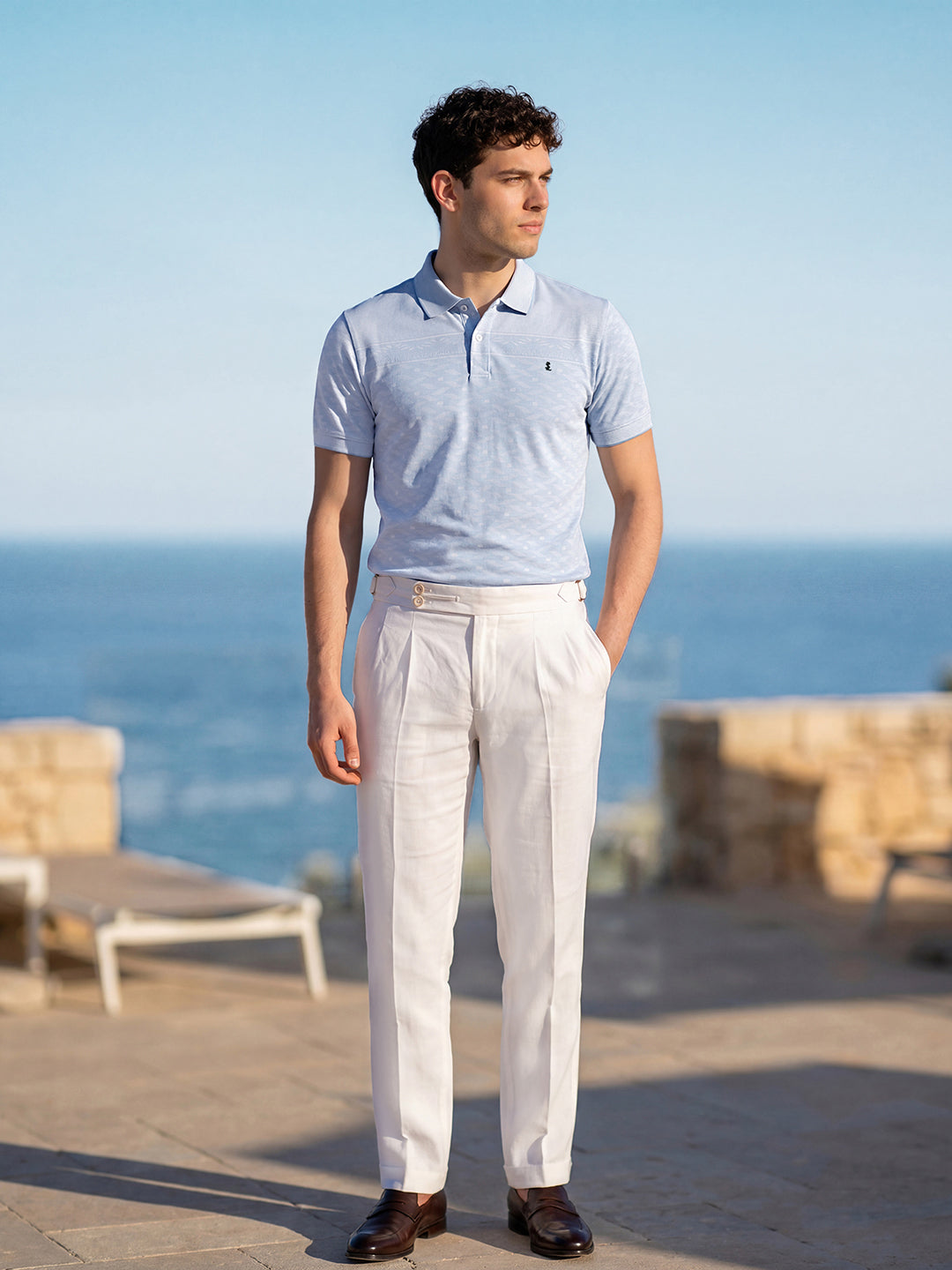 Classic Regular Fit Blue Polo T-shirt