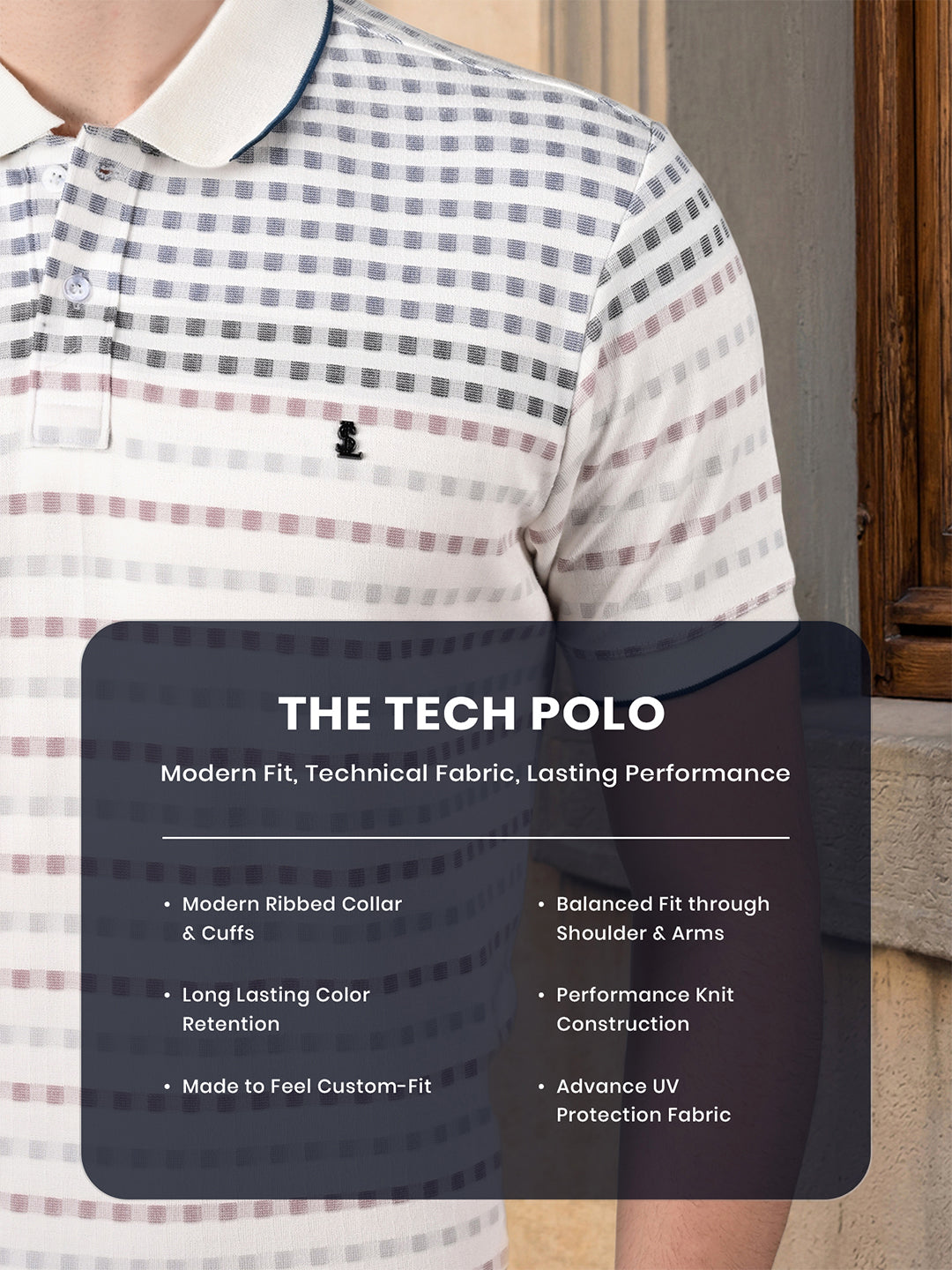Classic Regular Fit Blue Striped Polo T-shirt