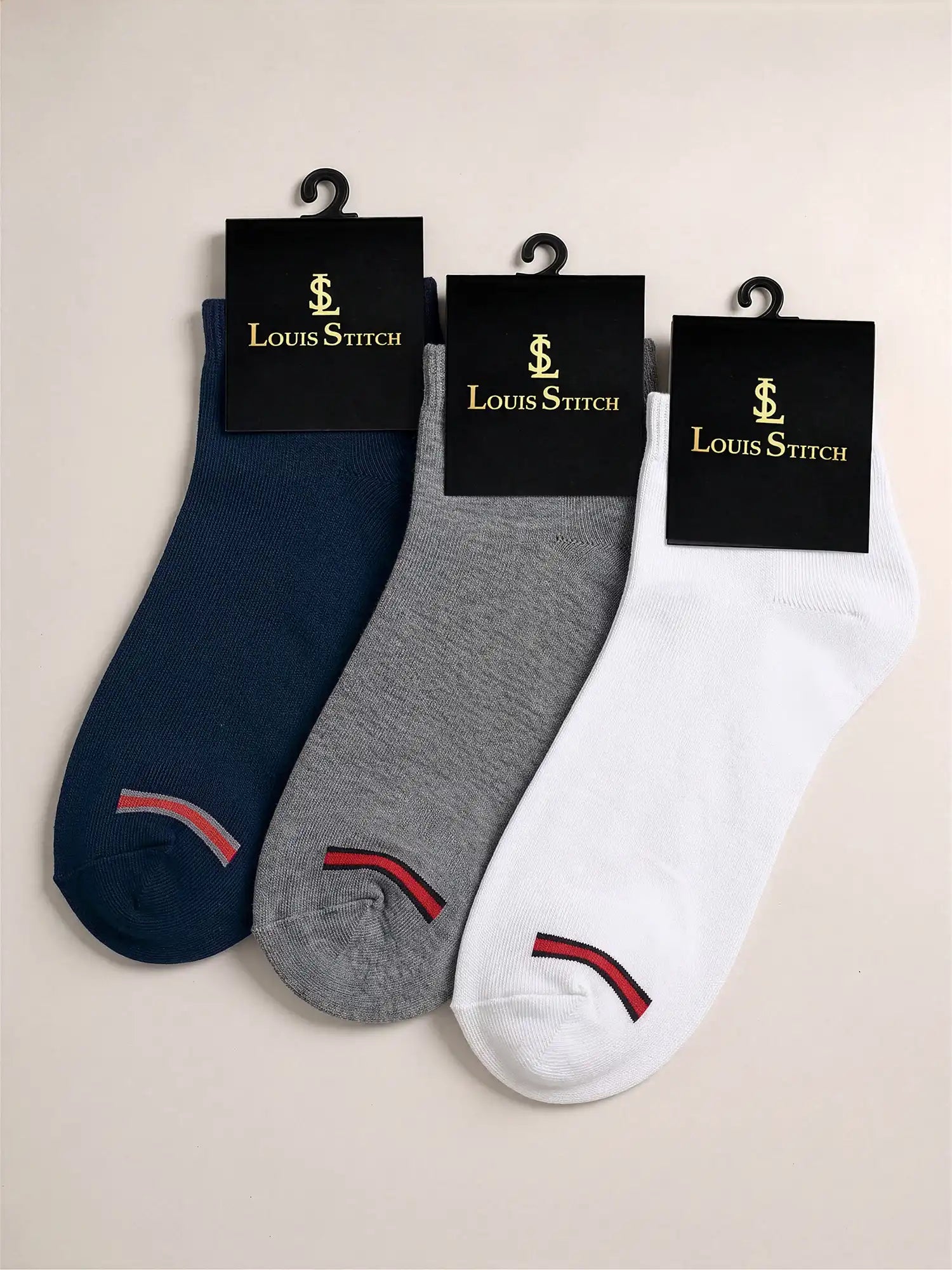 Men's Breathable & Durable Cotton Blend Comfort Ankle Socks Pack of 3