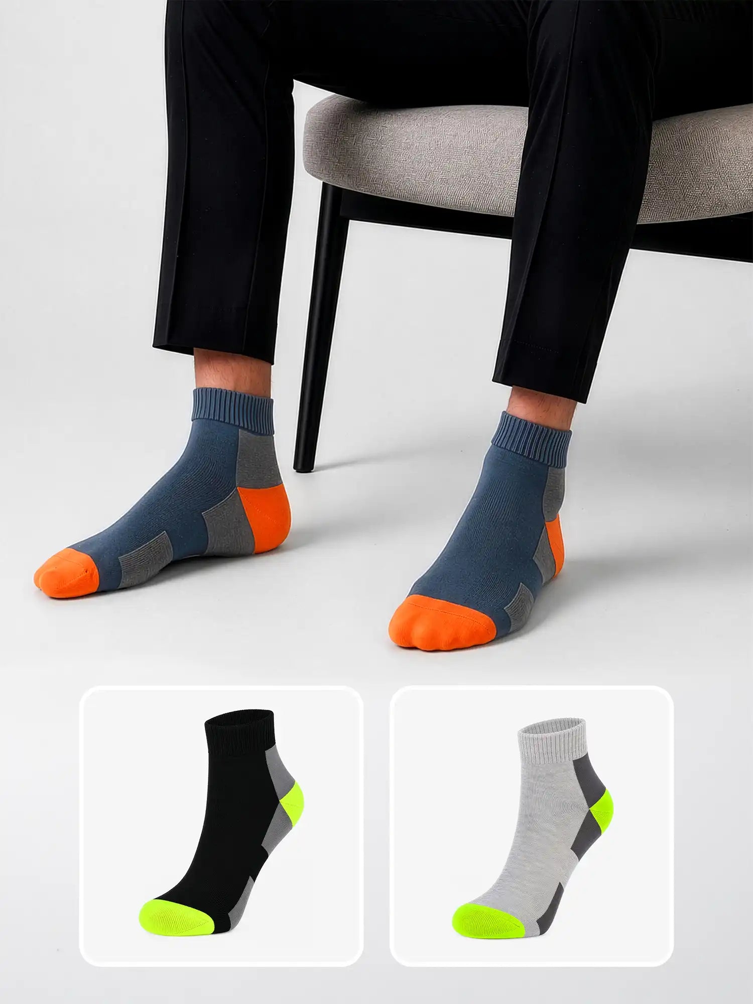 Men's Breathable & Durable Cotton Blend Comfort Ankle Socks Pack of 3