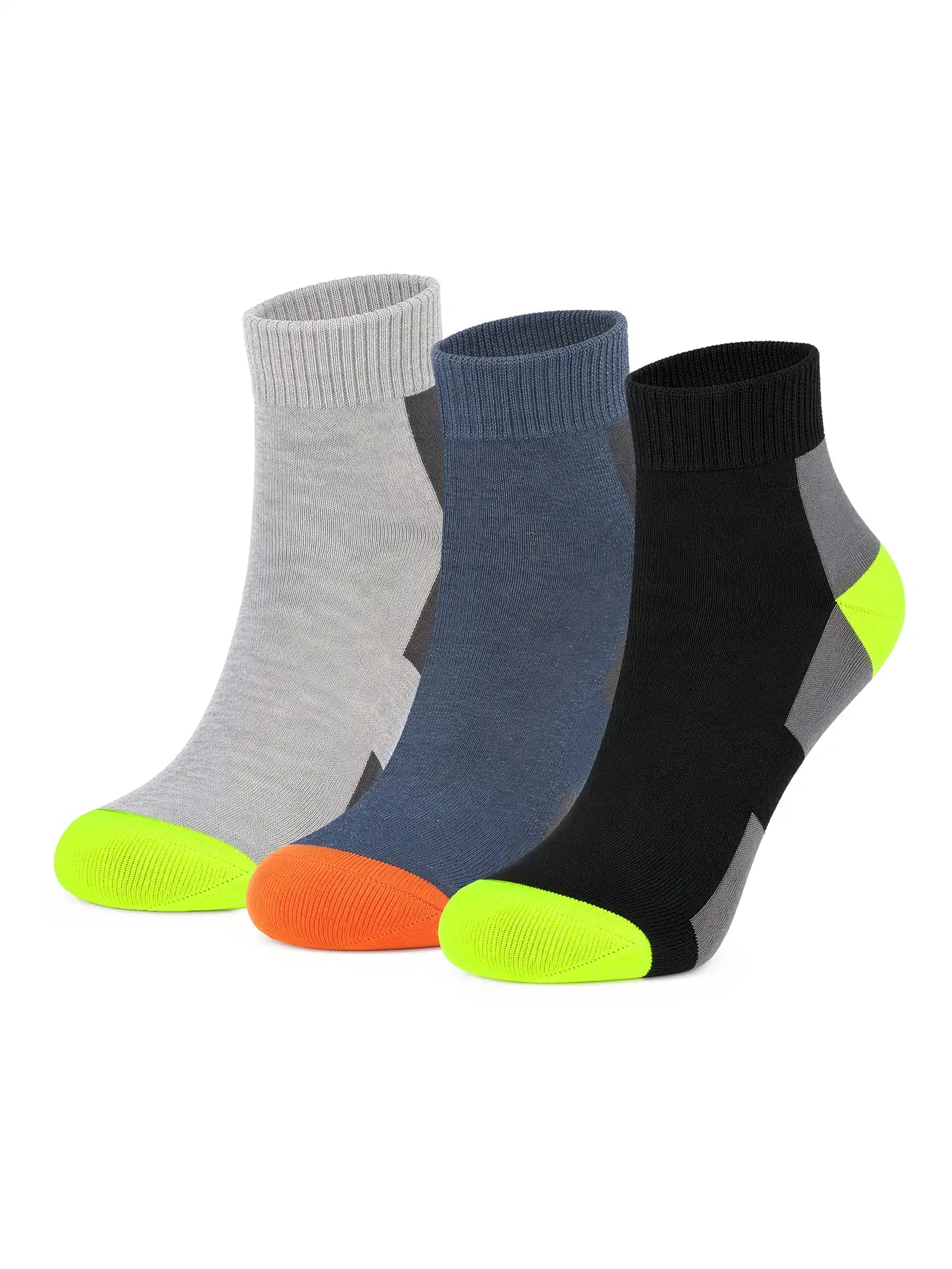 Men's Breathable & Durable Cotton Blend Comfort Ankle Socks Pack of 3