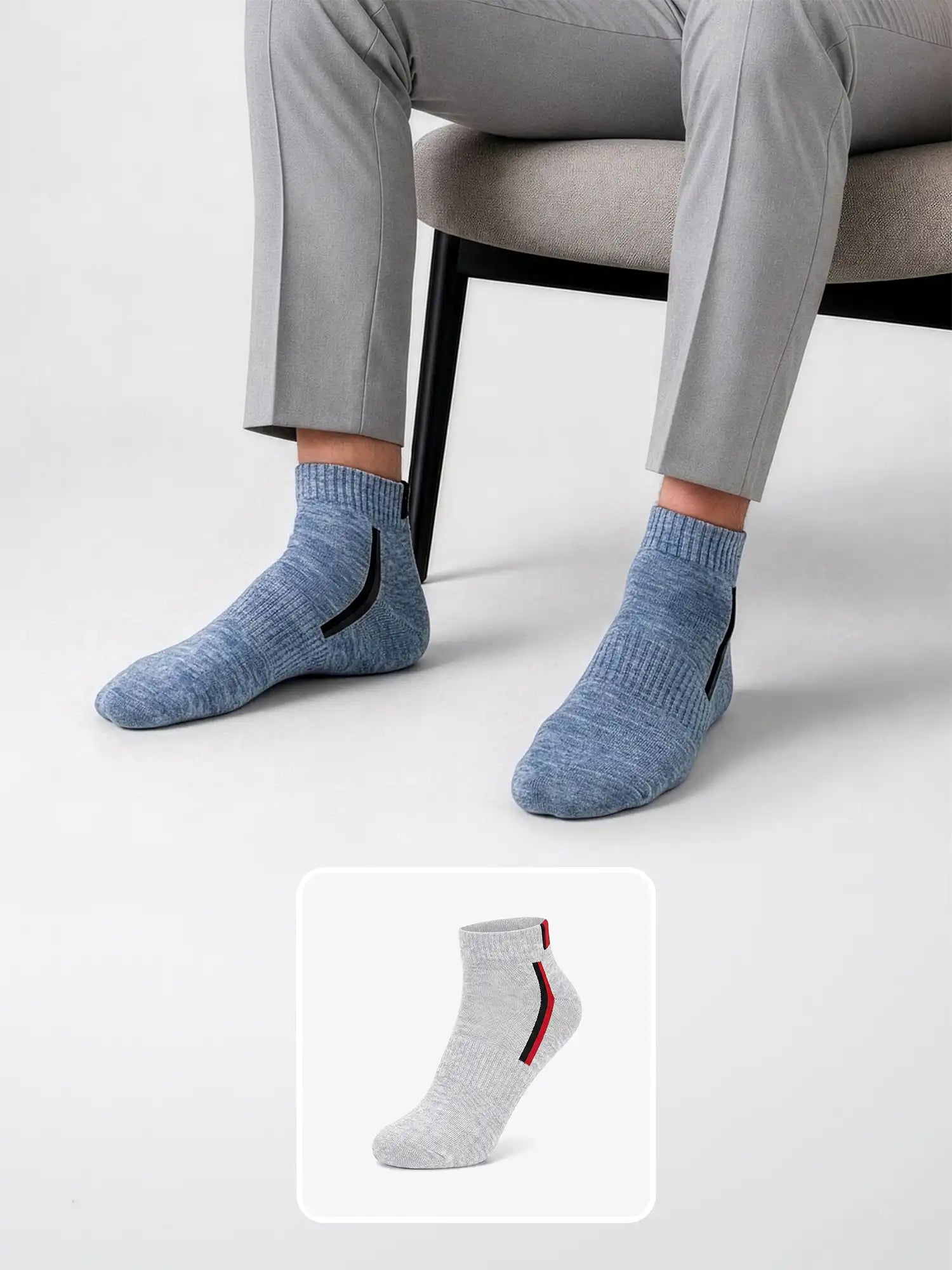Men's Breathable & Durable Cotton Blend Comfort Ankle Socks Pack of 2