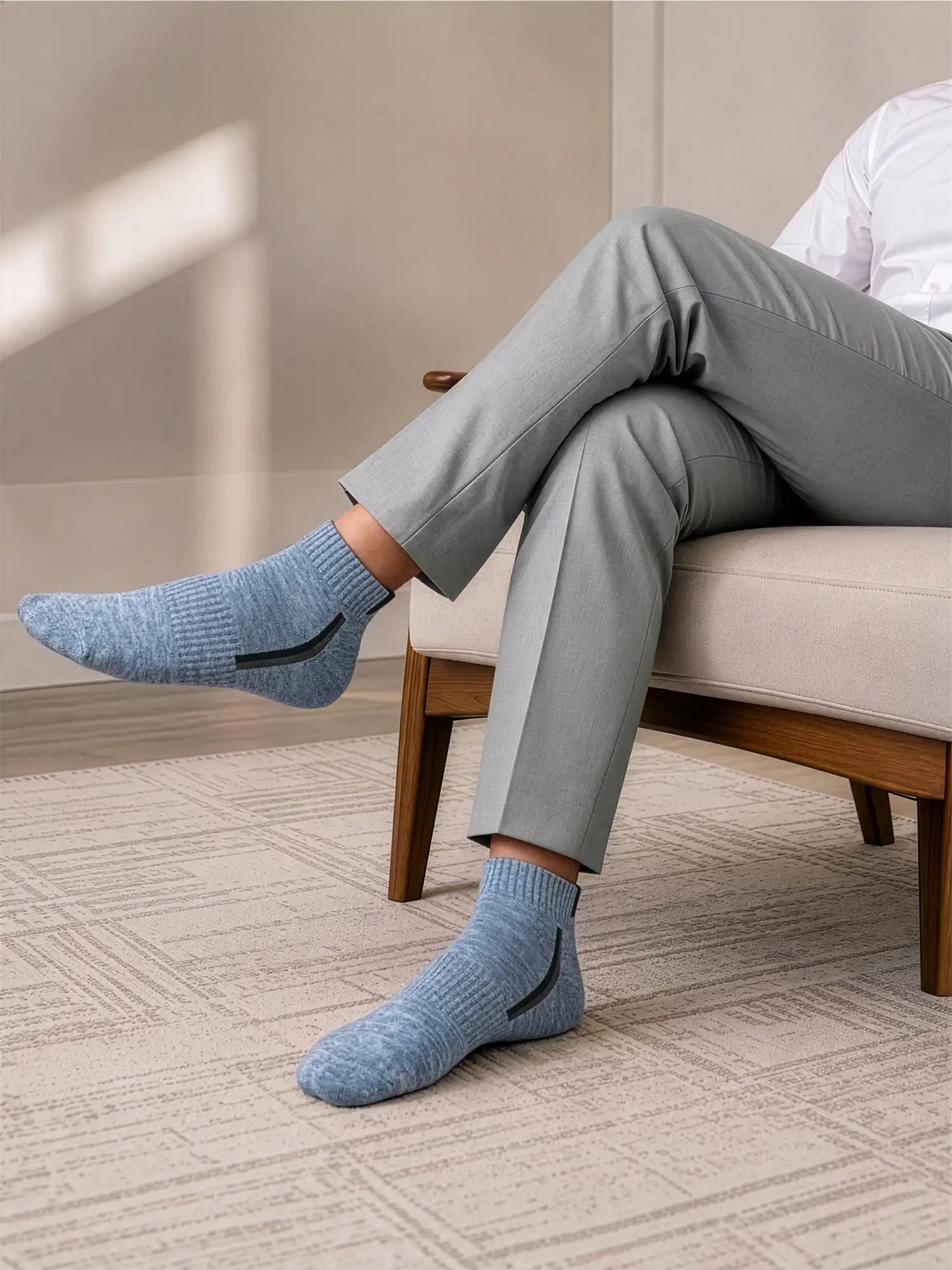 Men's Breathable & Durable Cotton Blend Comfort Ankle Socks Pack of 2