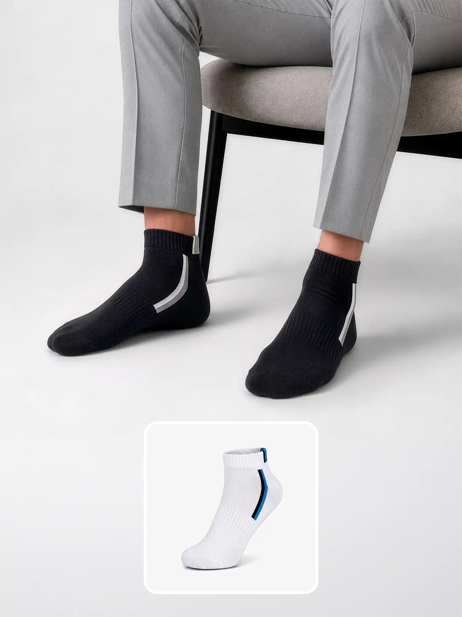 Men's Breathable & Durable Cotton Blend Comfort Ankle Socks Pack of 2