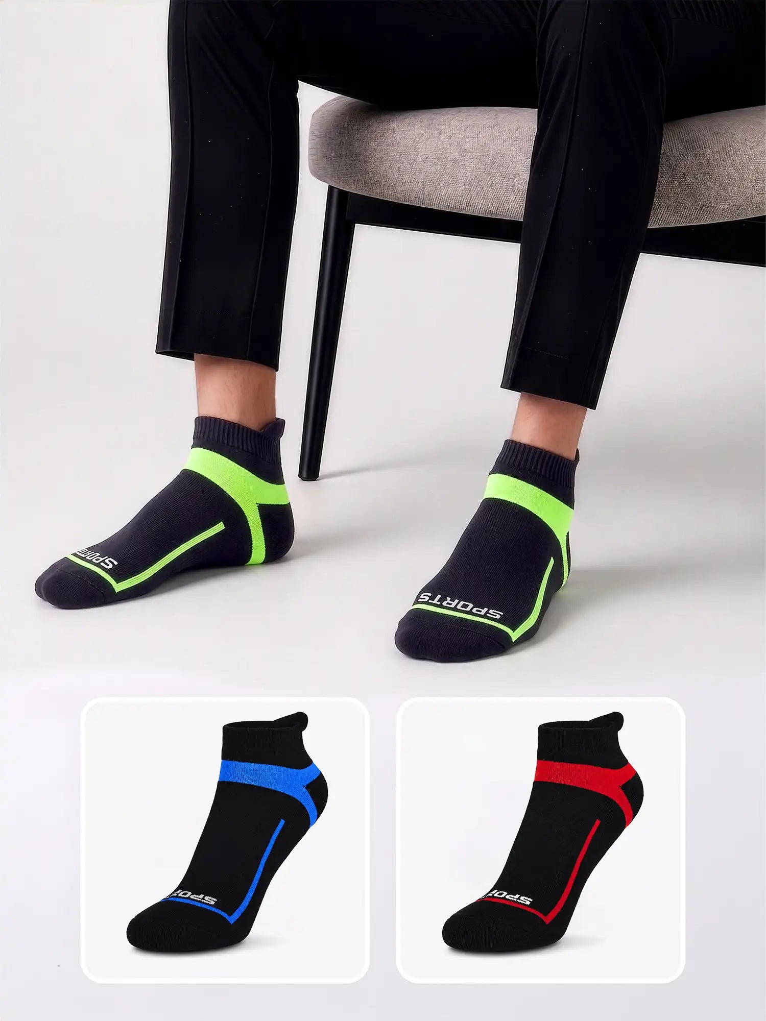Men's Breathable & Durable Cotton Blend Comfort Ankle Socks Pack of 3