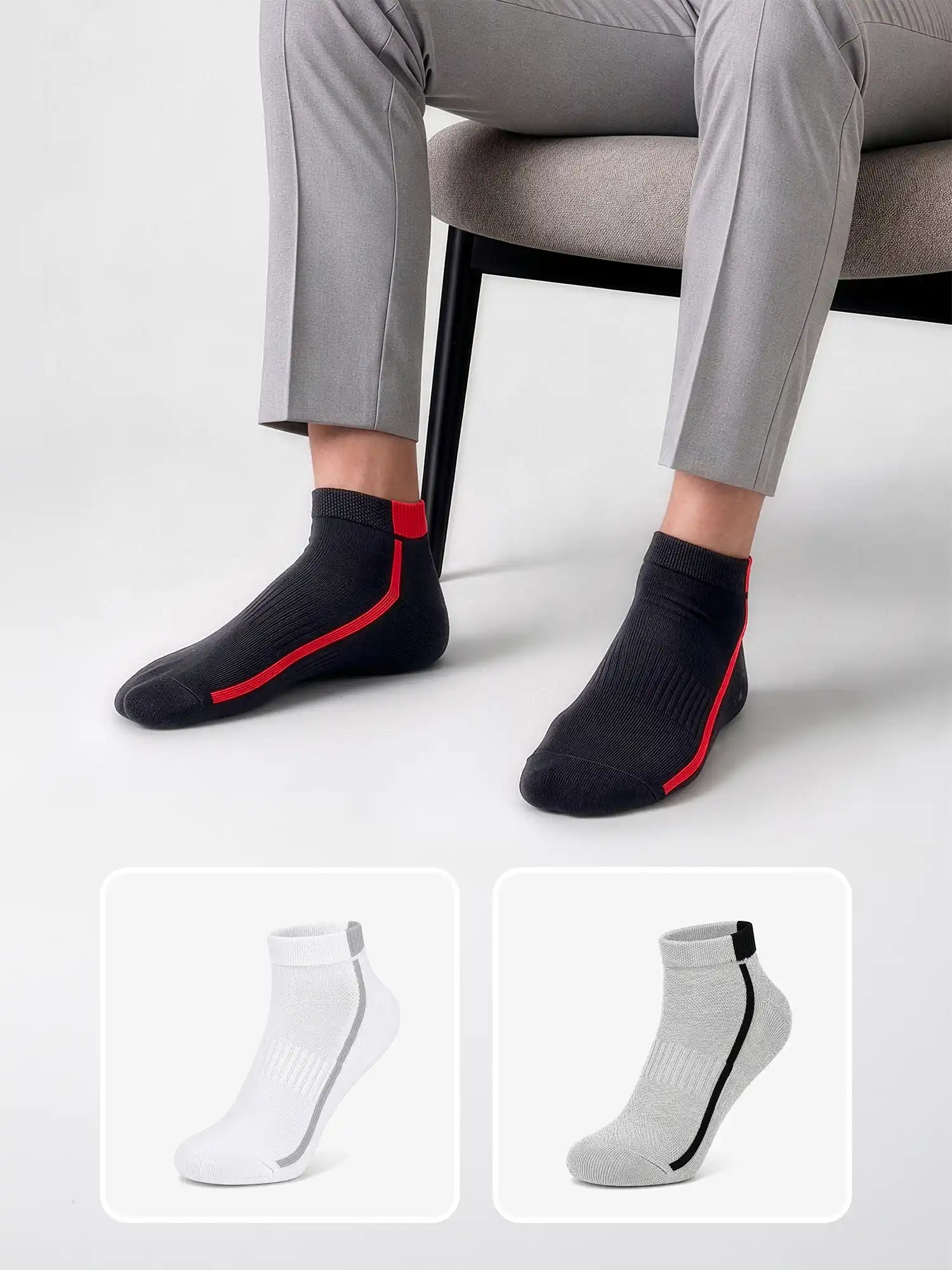Men's Breathable & Durable Cotton Blend Comfort Ankle Socks Pack of 3