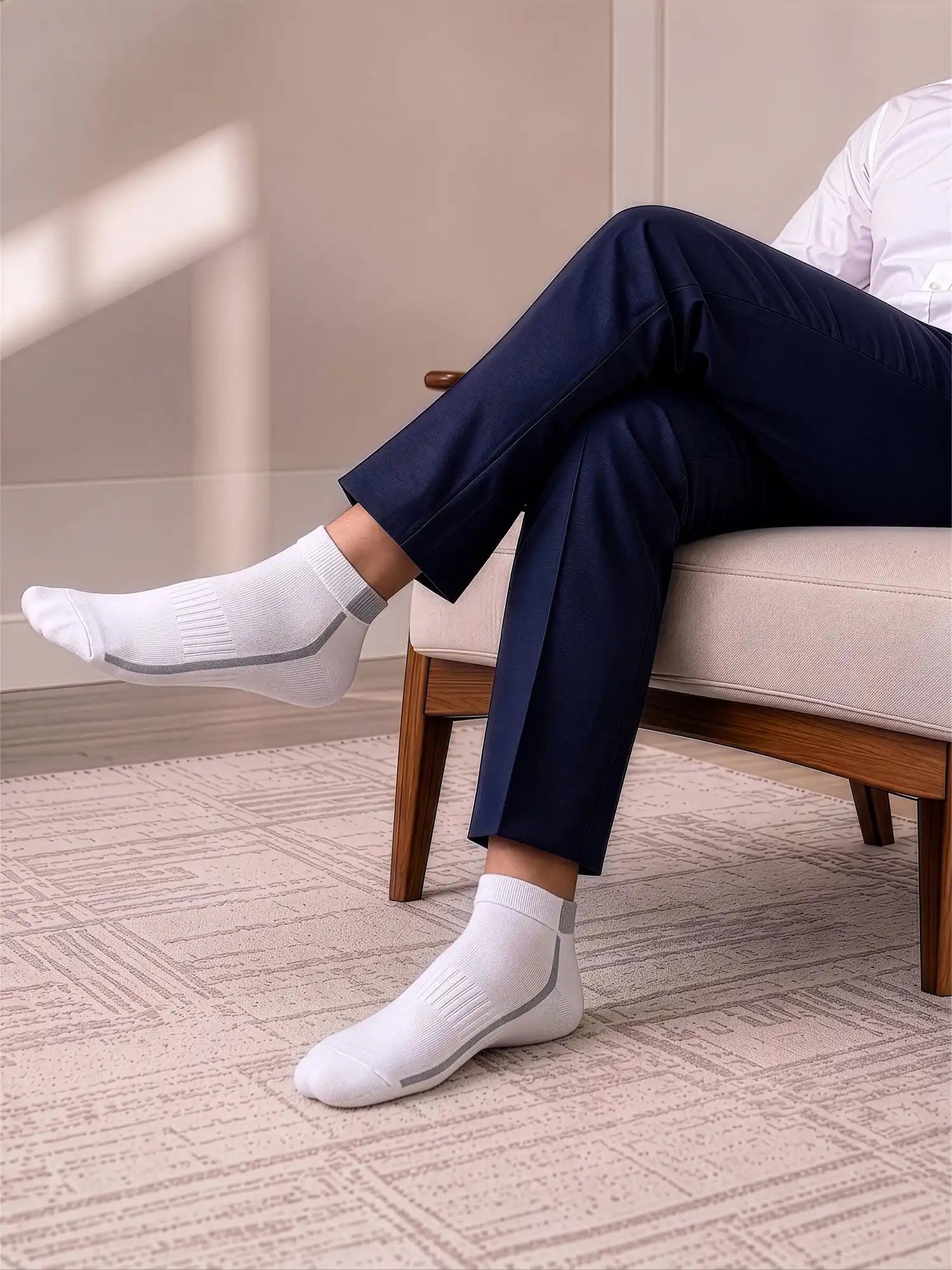 Men's Breathable & Durable Cotton Blend Comfort Ankle Socks Pack of 3