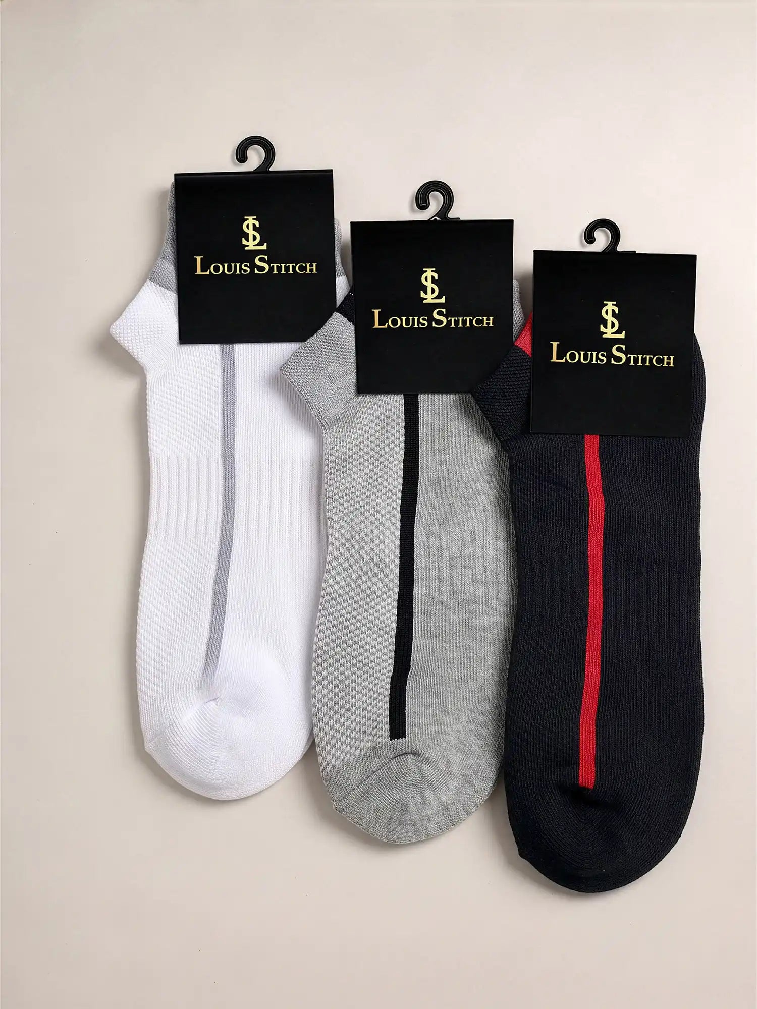 Men's Breathable & Durable Cotton Blend Comfort Ankle Socks Pack of 3