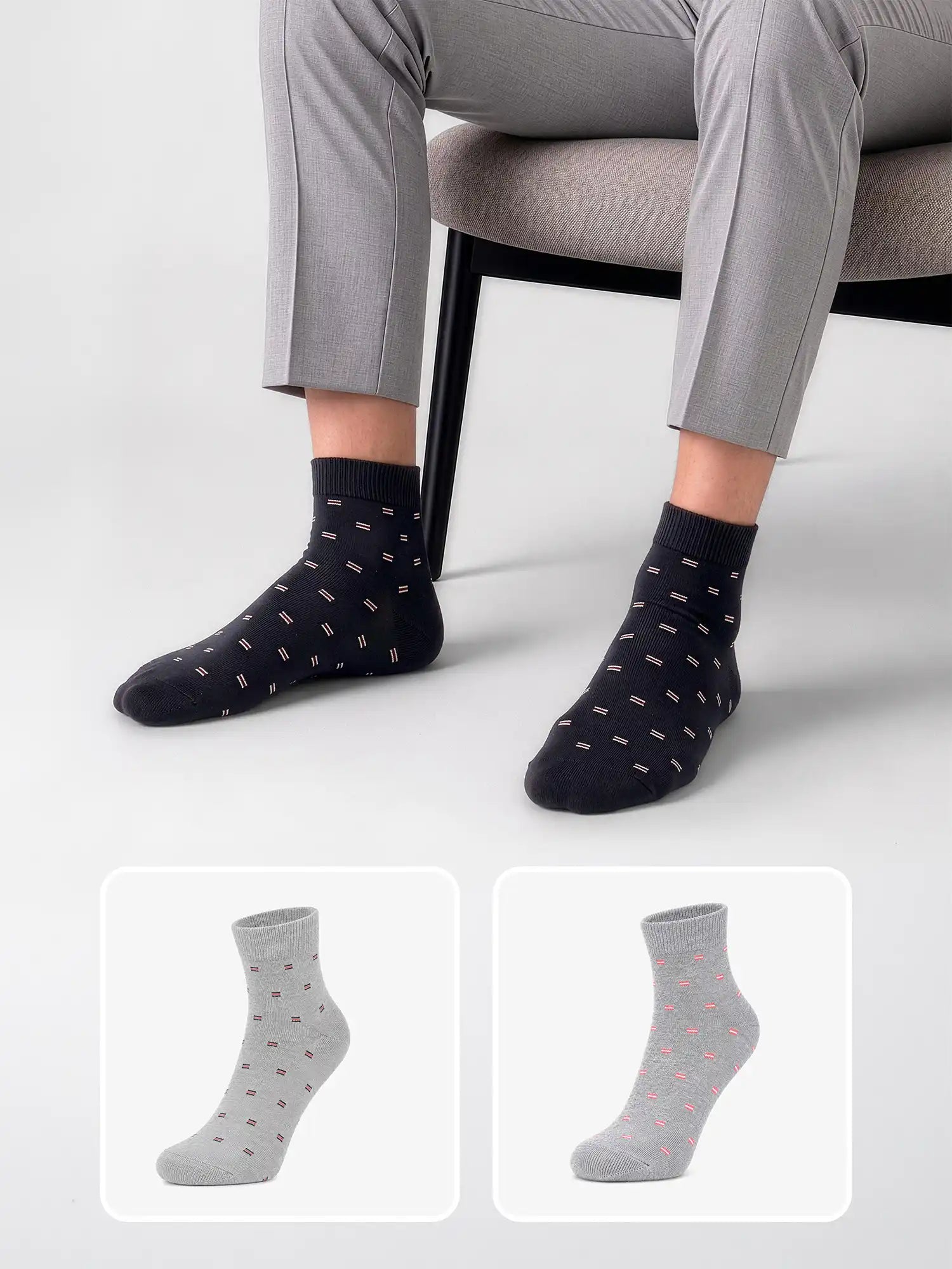 Men's Breathable & Durable Cotton Blend Comfort Ankle Socks Pack of 3