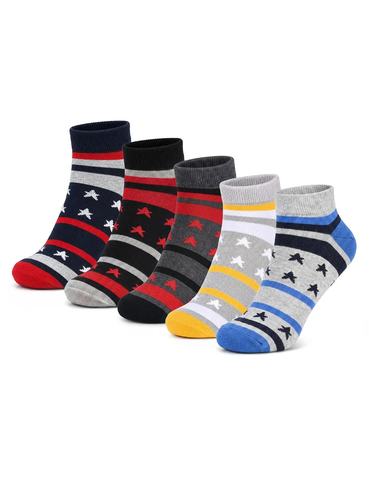 Men's Breathable & Durable Cotton Blend Comfort Ankle Socks Pack of 5