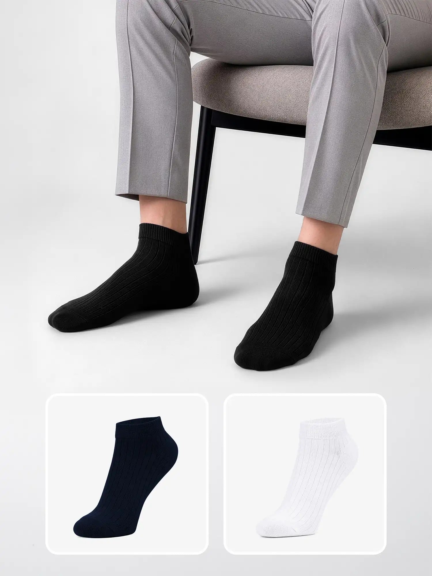 Men's Breathable & Durable Cotton Blend Comfort Ankle Socks Pack of 3