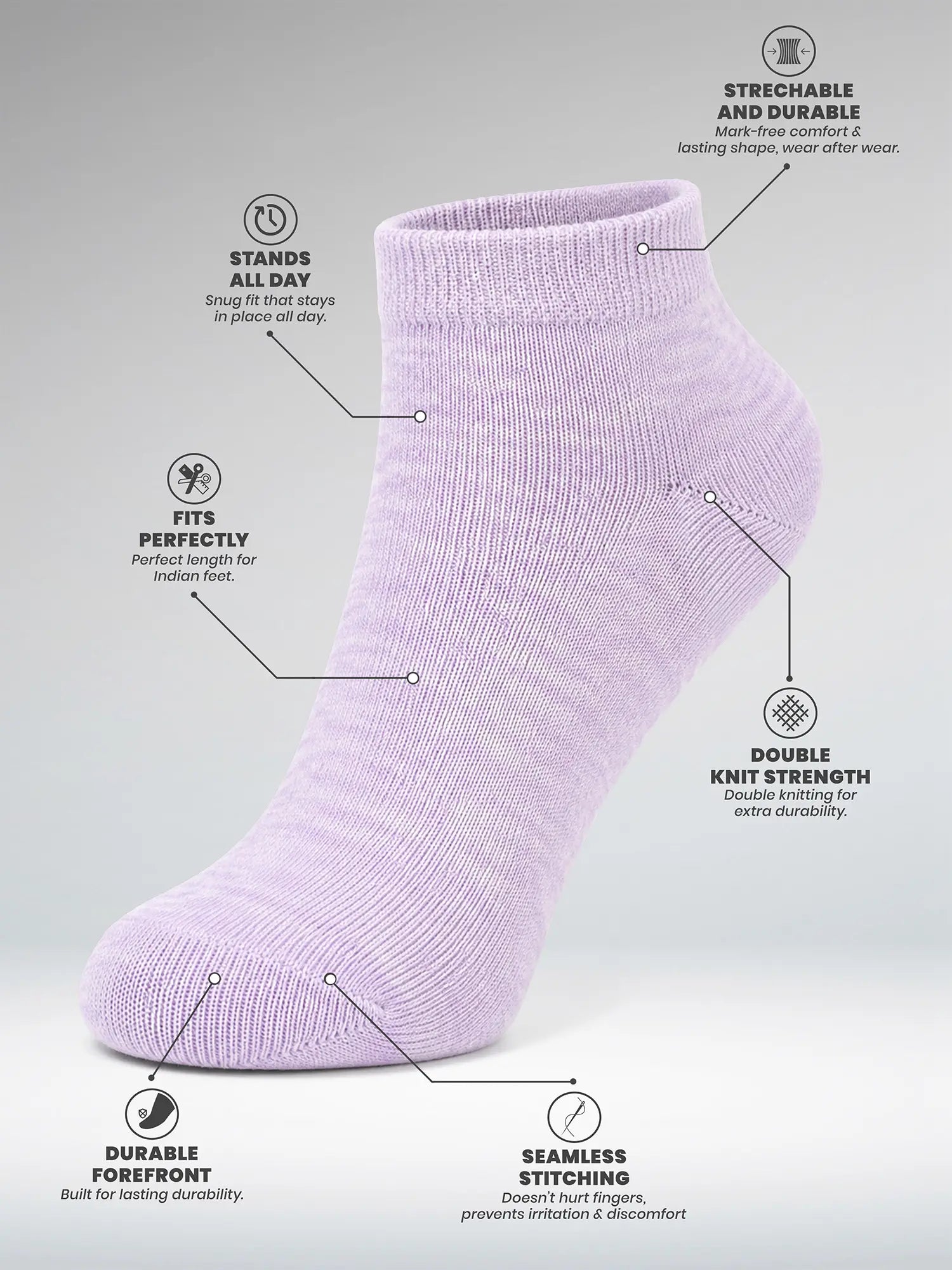 Women's Comfort Ankle Socks Pack of 4