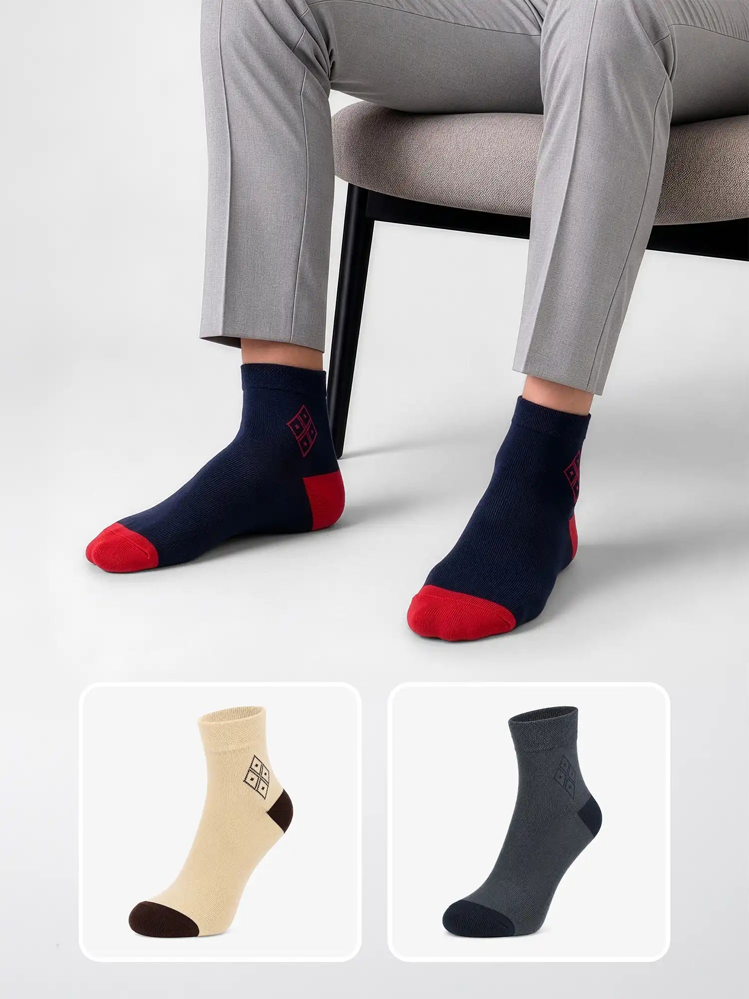 Men's Breathable & Durable Cotton Blend Comfort Ankle Socks Pack of 3