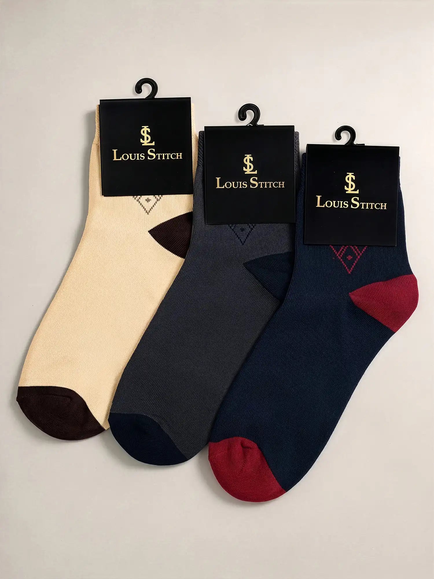 Men's Breathable & Durable Cotton Blend Comfort Ankle Socks Pack of 3
