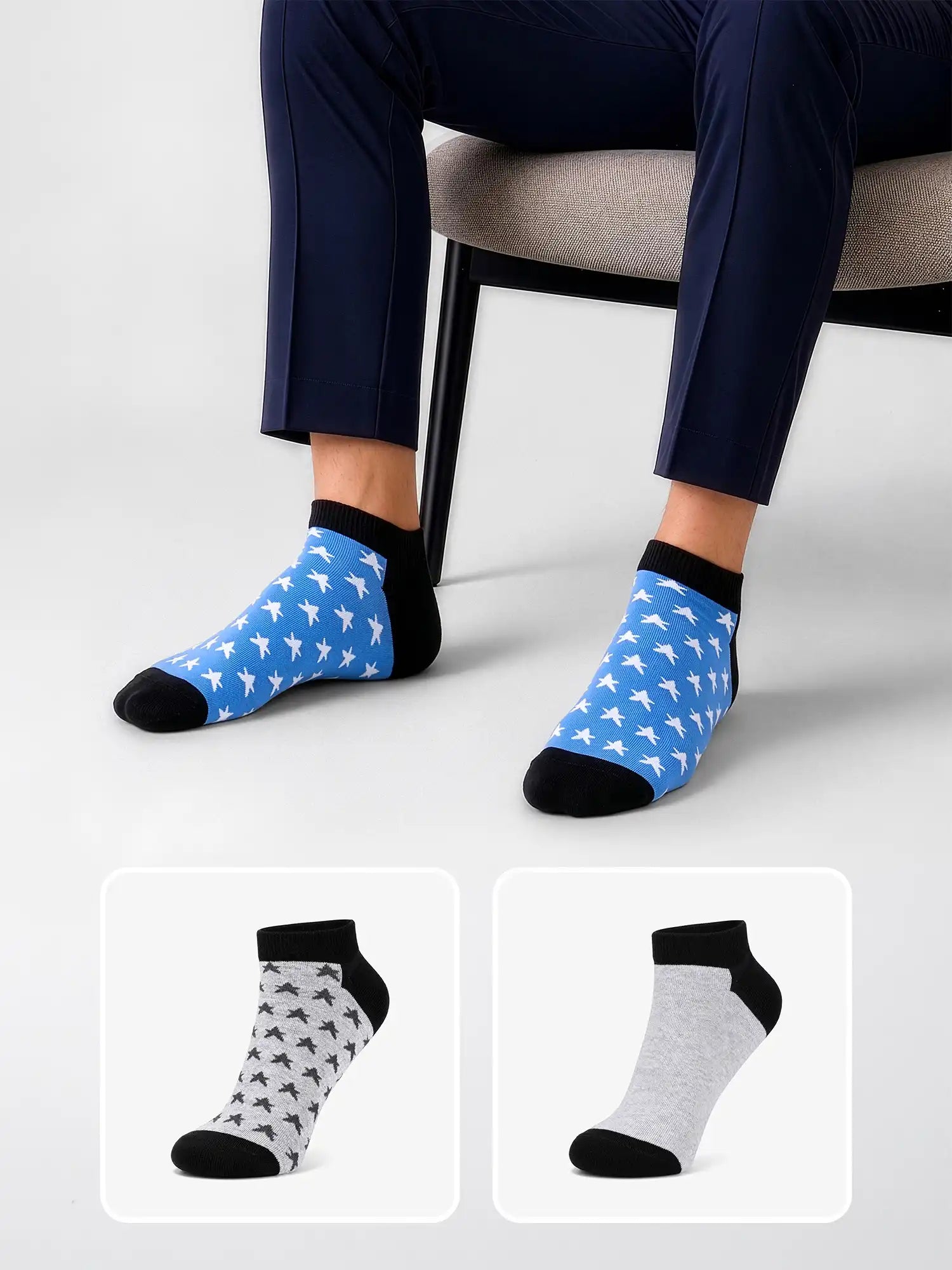 Men's Breathable & Durable Cotton Blend Comfort Ankle Socks Pack of 3