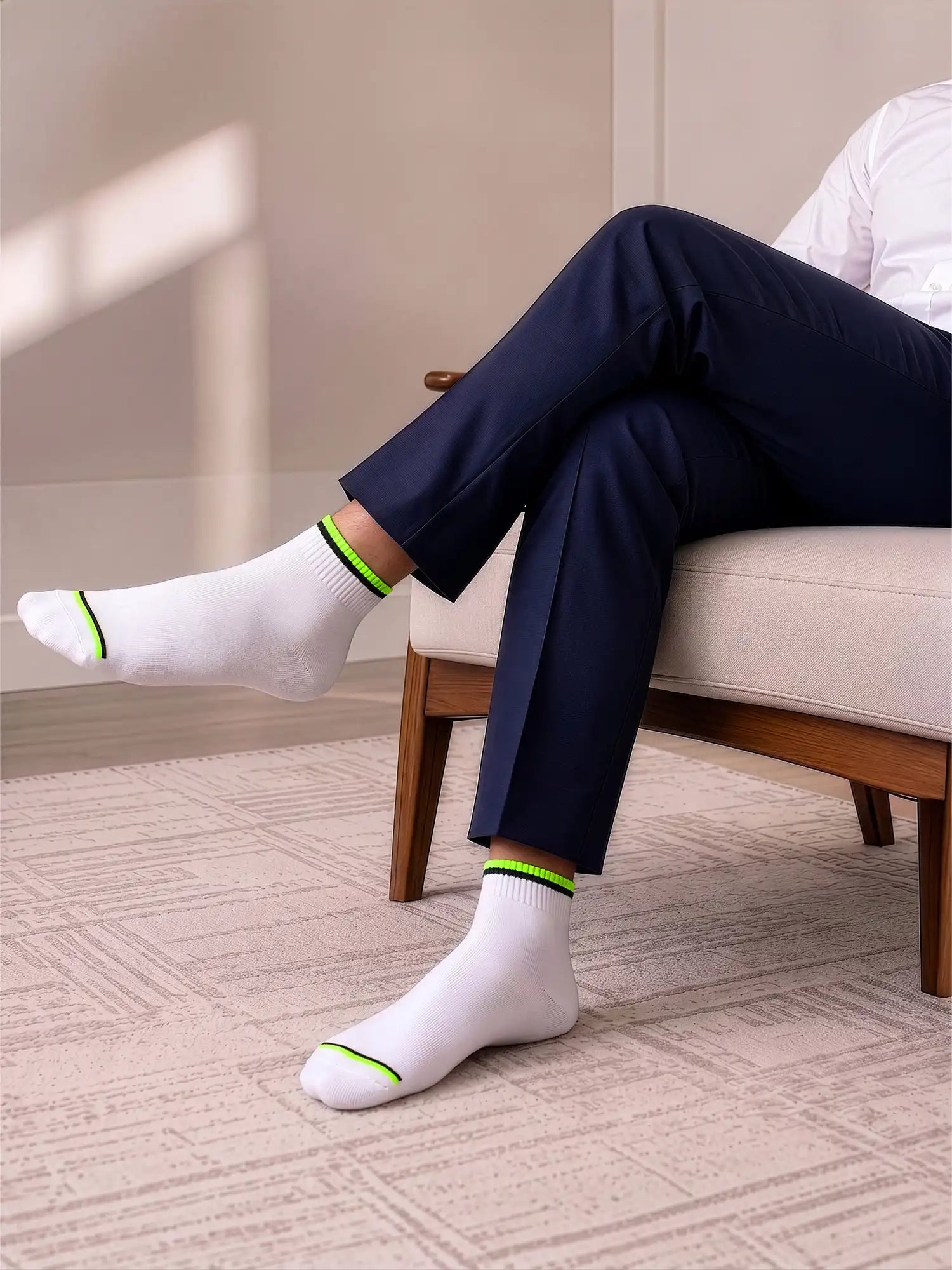 Men's Breathable & Durable Cotton Blend Comfort Ankle Socks Pack of 2