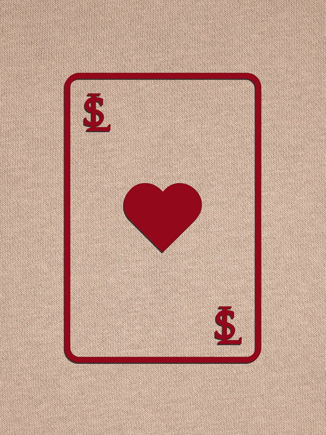 Ace of Card Inspired Beige Regular Fit Pullover Sweatshirt
