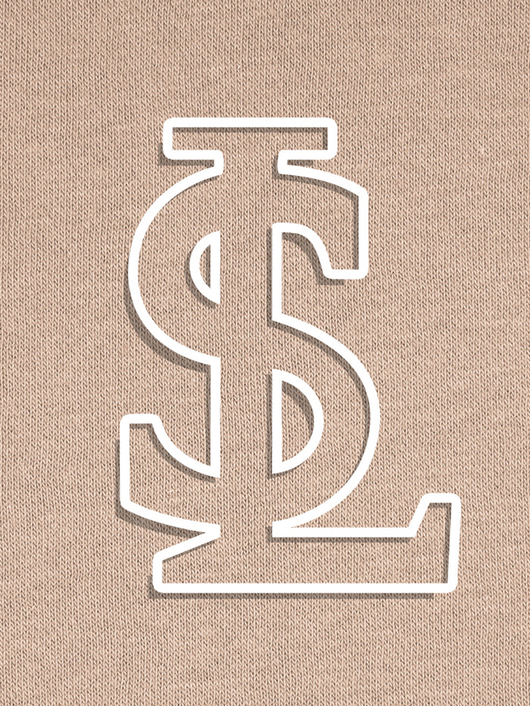 Signature 3D Embossed logo Beige Regular Fit Pullover Sweatshirt