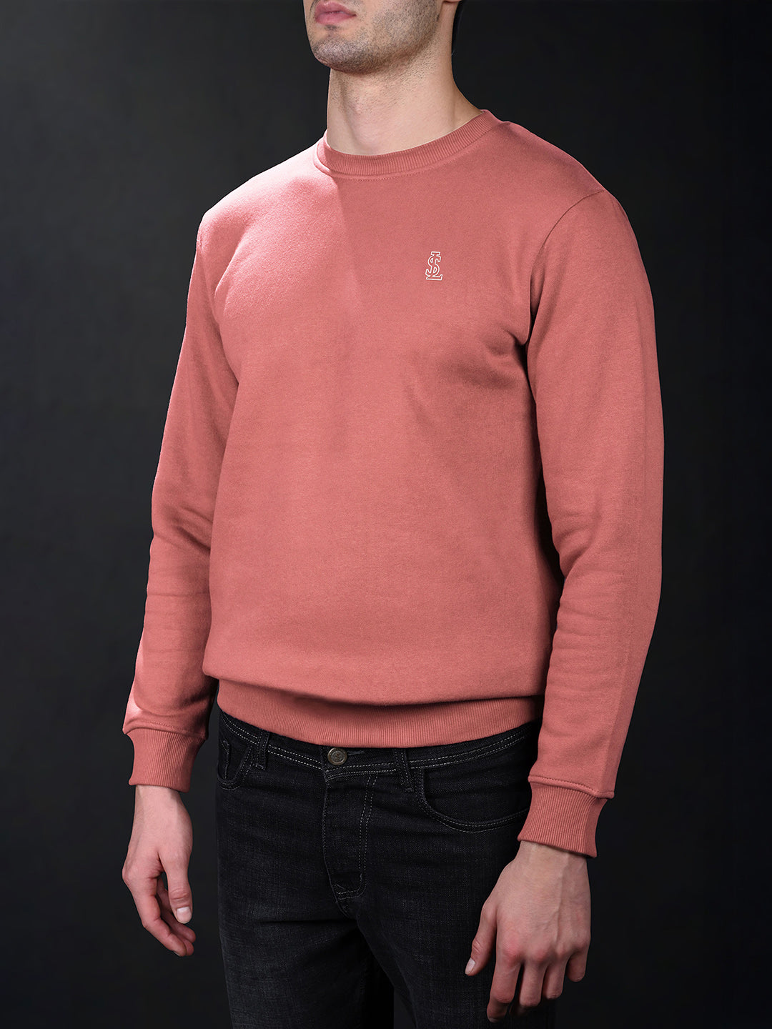 Signature 3D Embossed logo Pink Regular Fit Pullover Sweatshirt