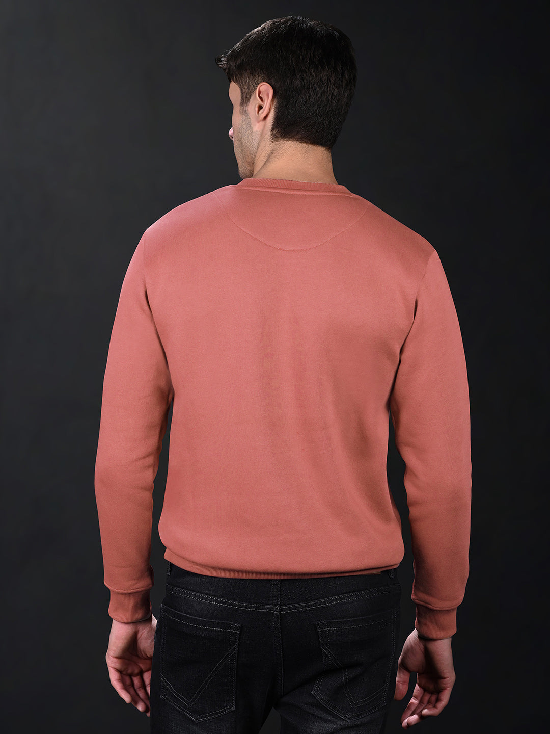 Signature 3D Embossed logo Pink Regular Fit Pullover Sweatshirt