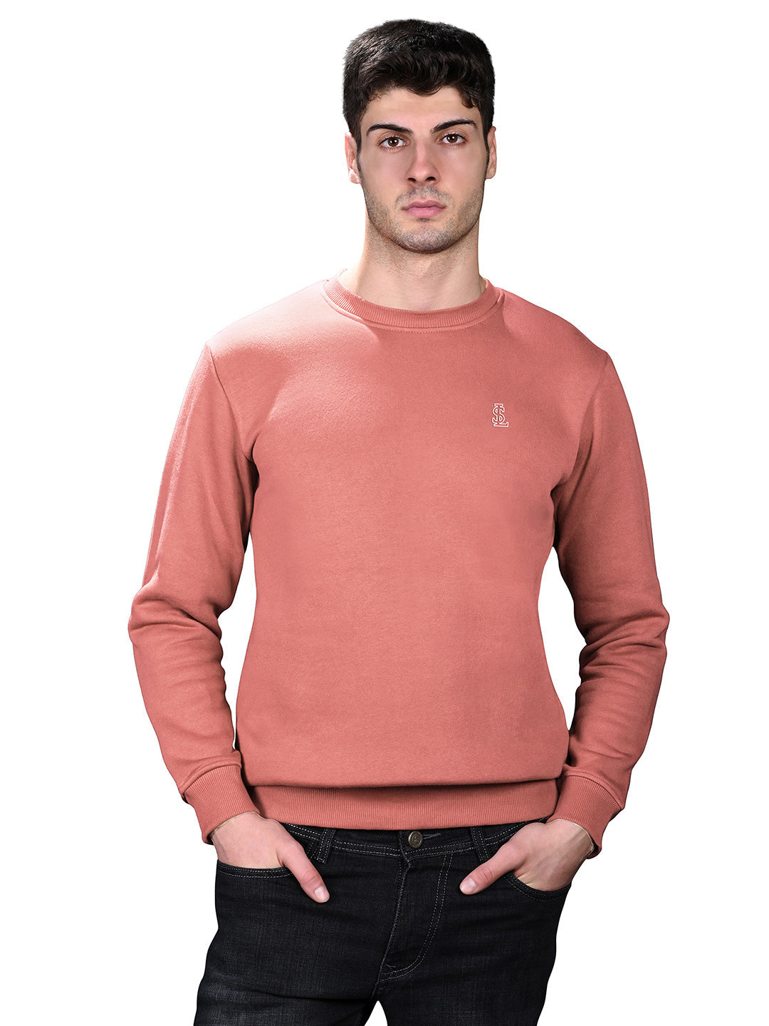 Signature 3D Embossed logo Pink Regular Fit Pullover Sweatshirt