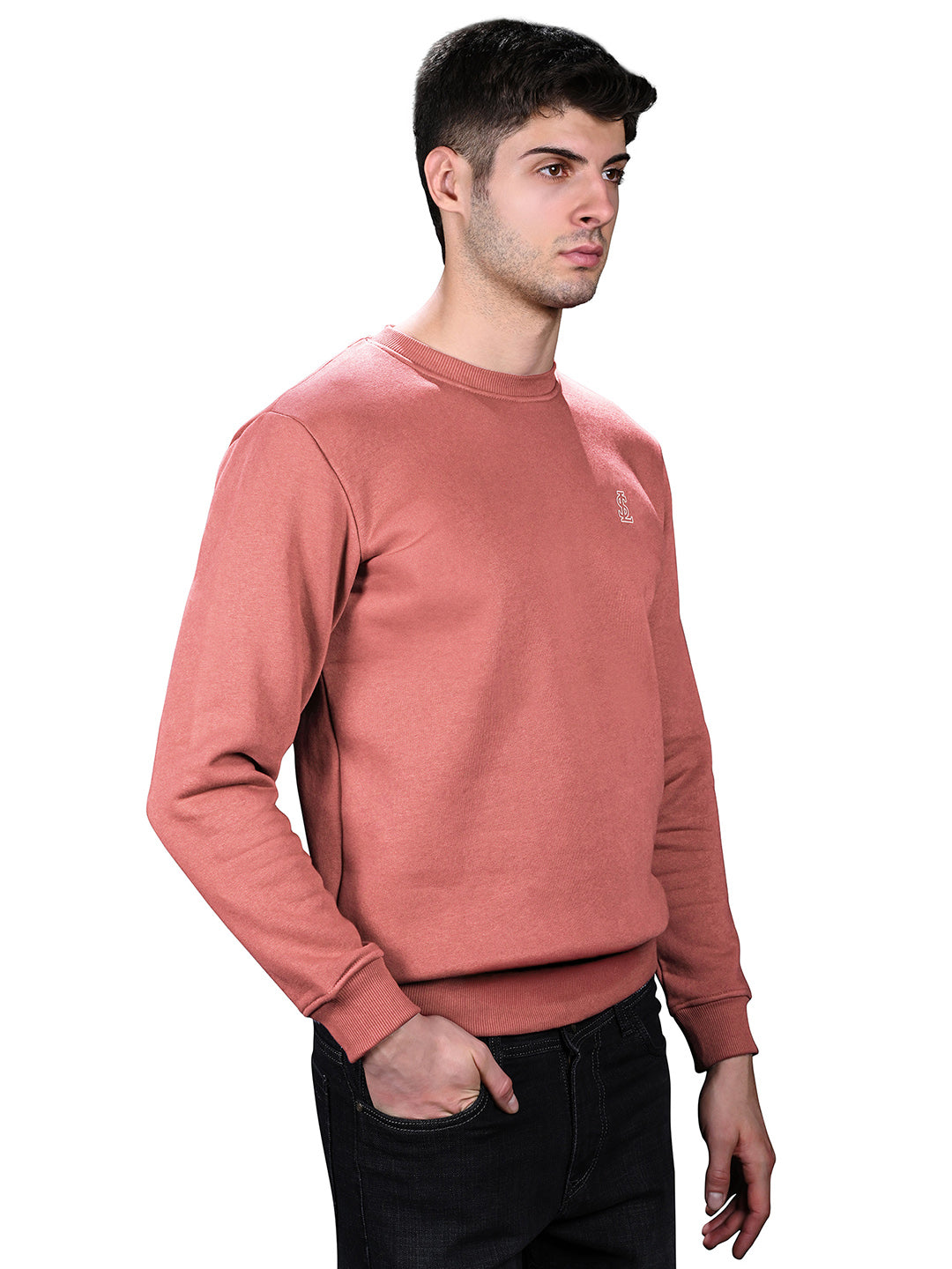 Signature 3D Embossed logo Pink Regular Fit Pullover Sweatshirt