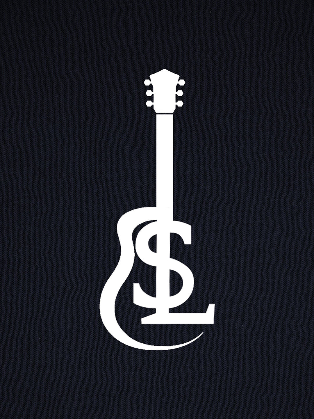 Guitar Inspired Signature Logo Navy Regular Fit Pullover Sweatshirt