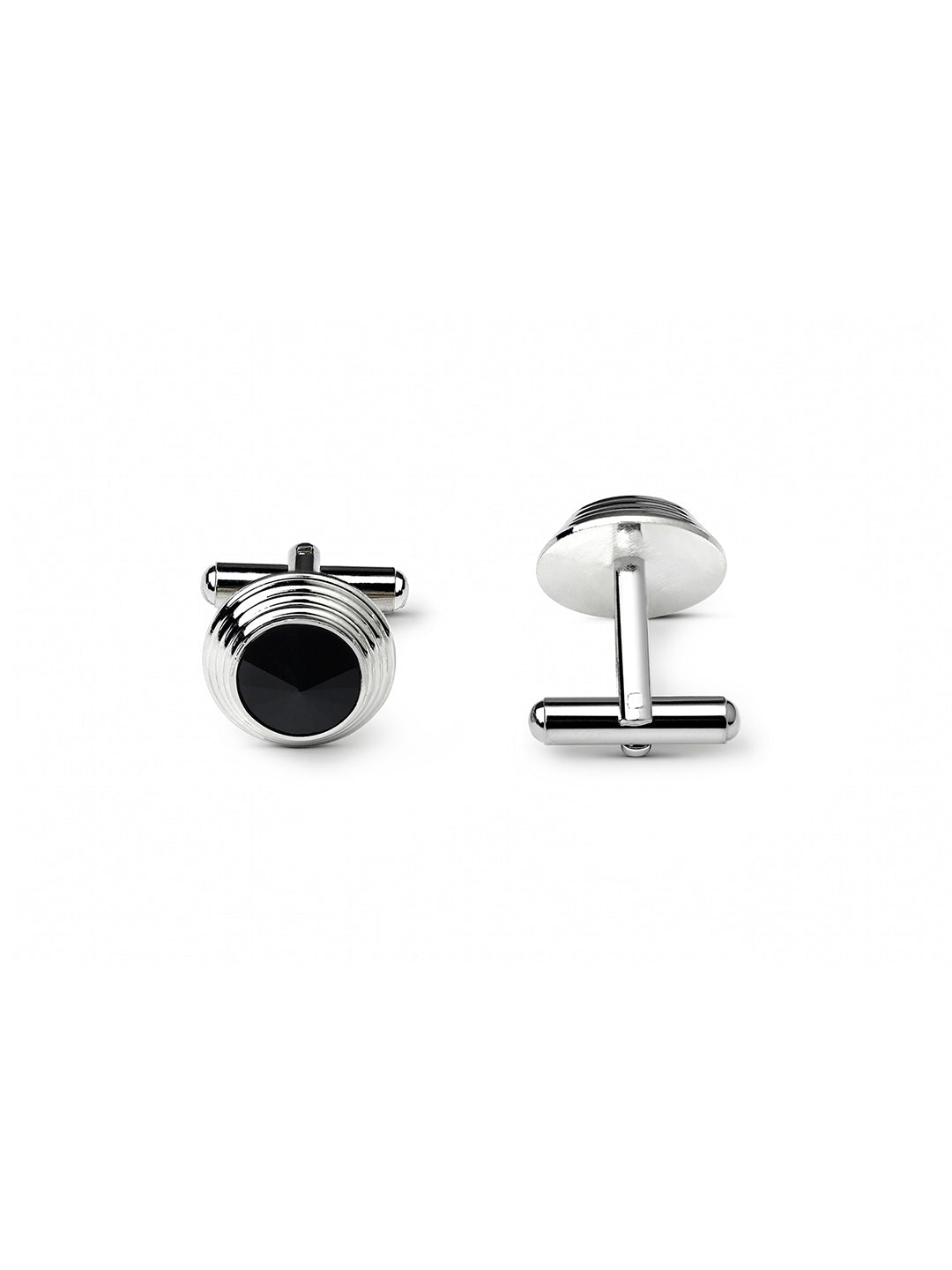 Charcoal Grey Luxury Polyster Micro Fabric Necktie Set Pocket Square Chrome Tiepin Cufflinks and Brooch