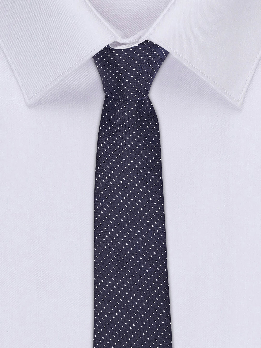 Blue Luxury Polyster Micro Fabric Necktie Set Pocket Square Chrome Tiepin Cufflinks and Brooch
