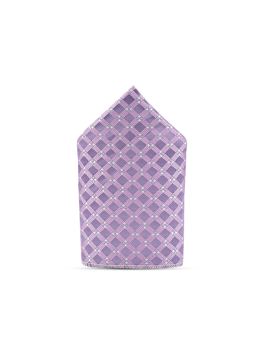 Lilac Luxury Polyster Micro Fabric Necktie Set Pocket Square Chrome Tiepin