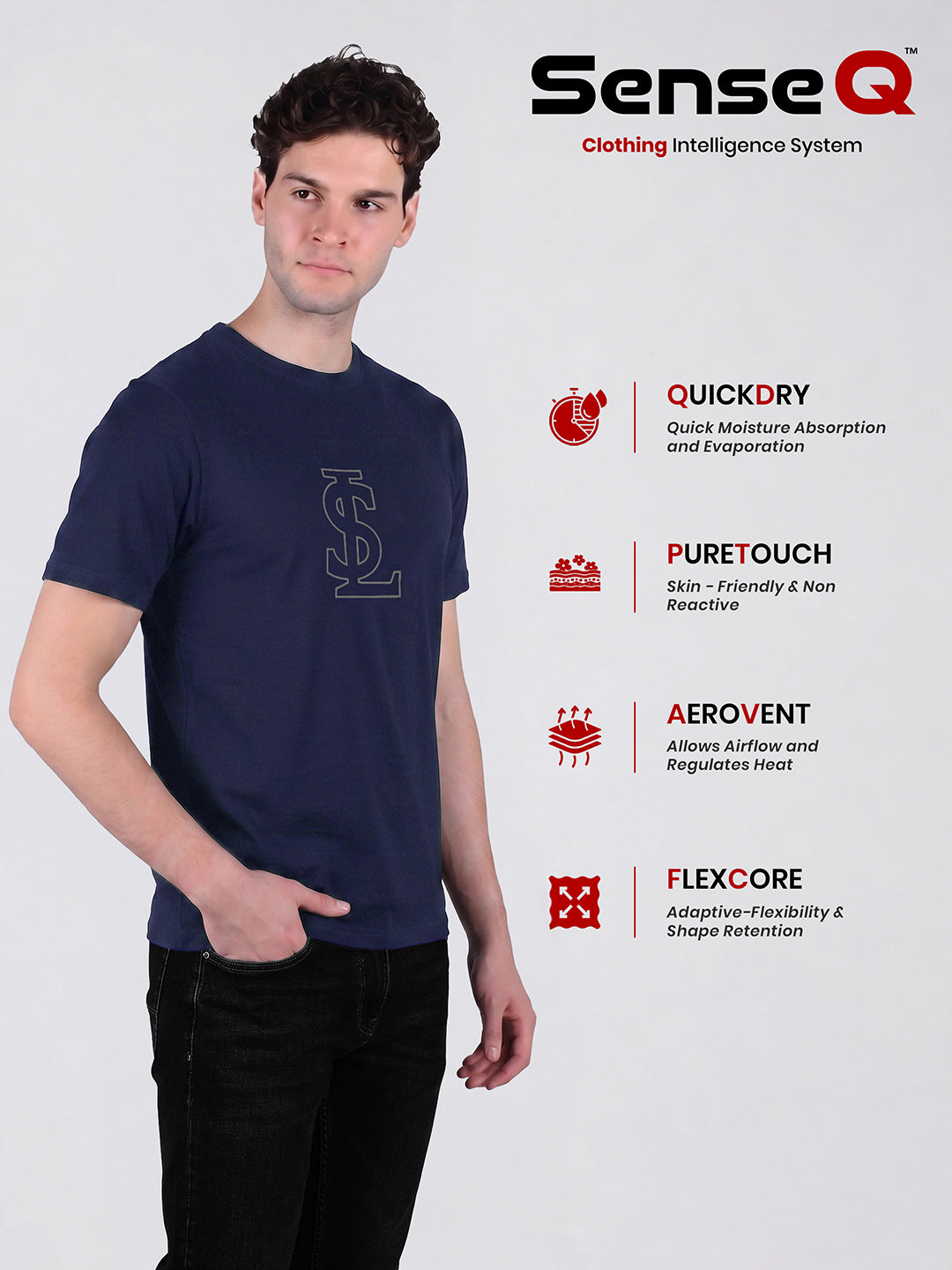 Men's Ultrasoft Roundneck Navy T-shirt