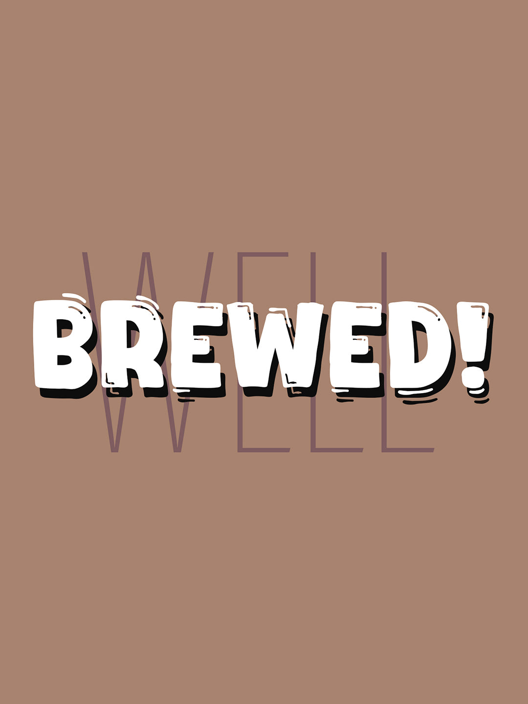 Well Brewed Mocha Printed Oversized T-shirt