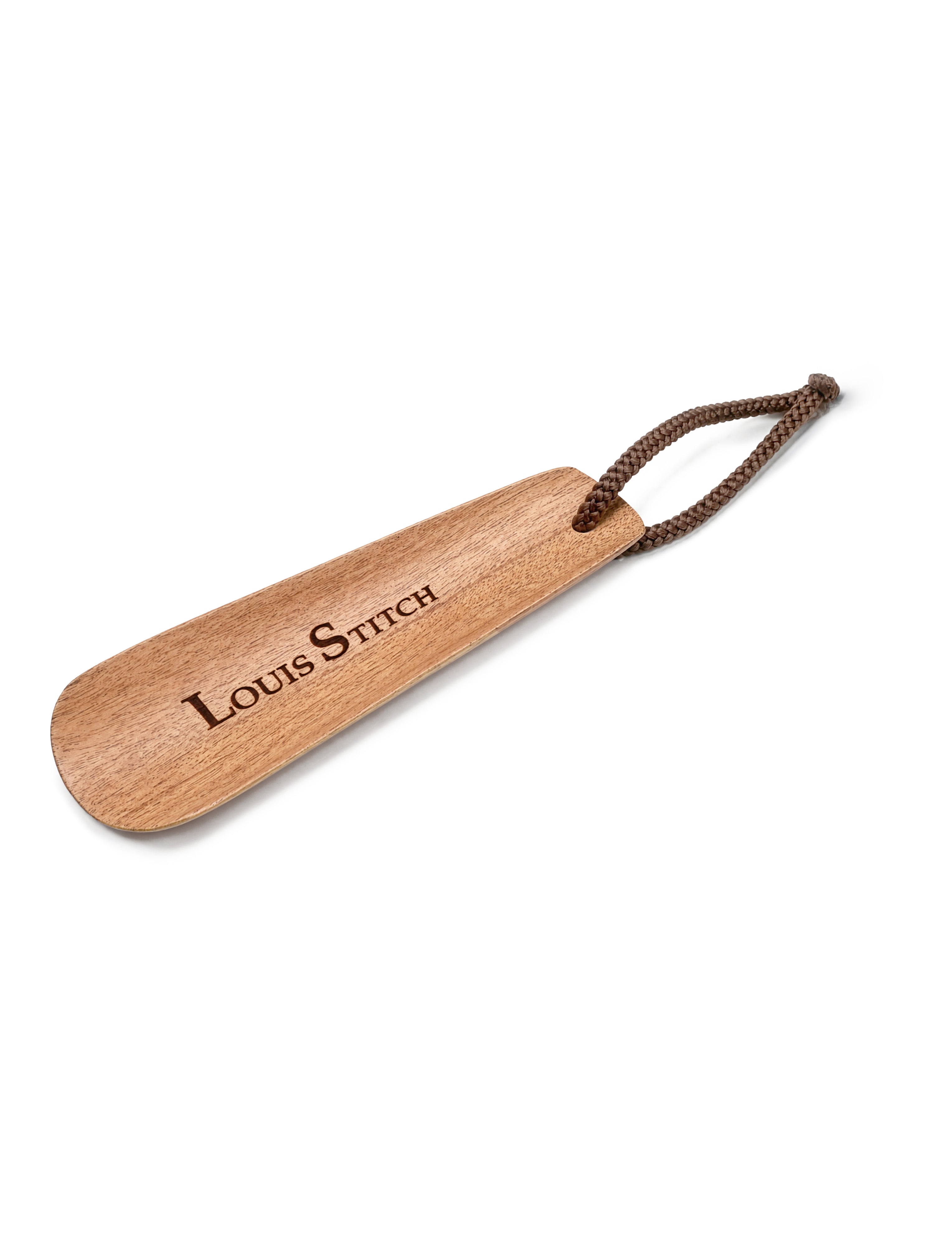 Premium 6-inch Natural Wooden Shoe Horn with Loop