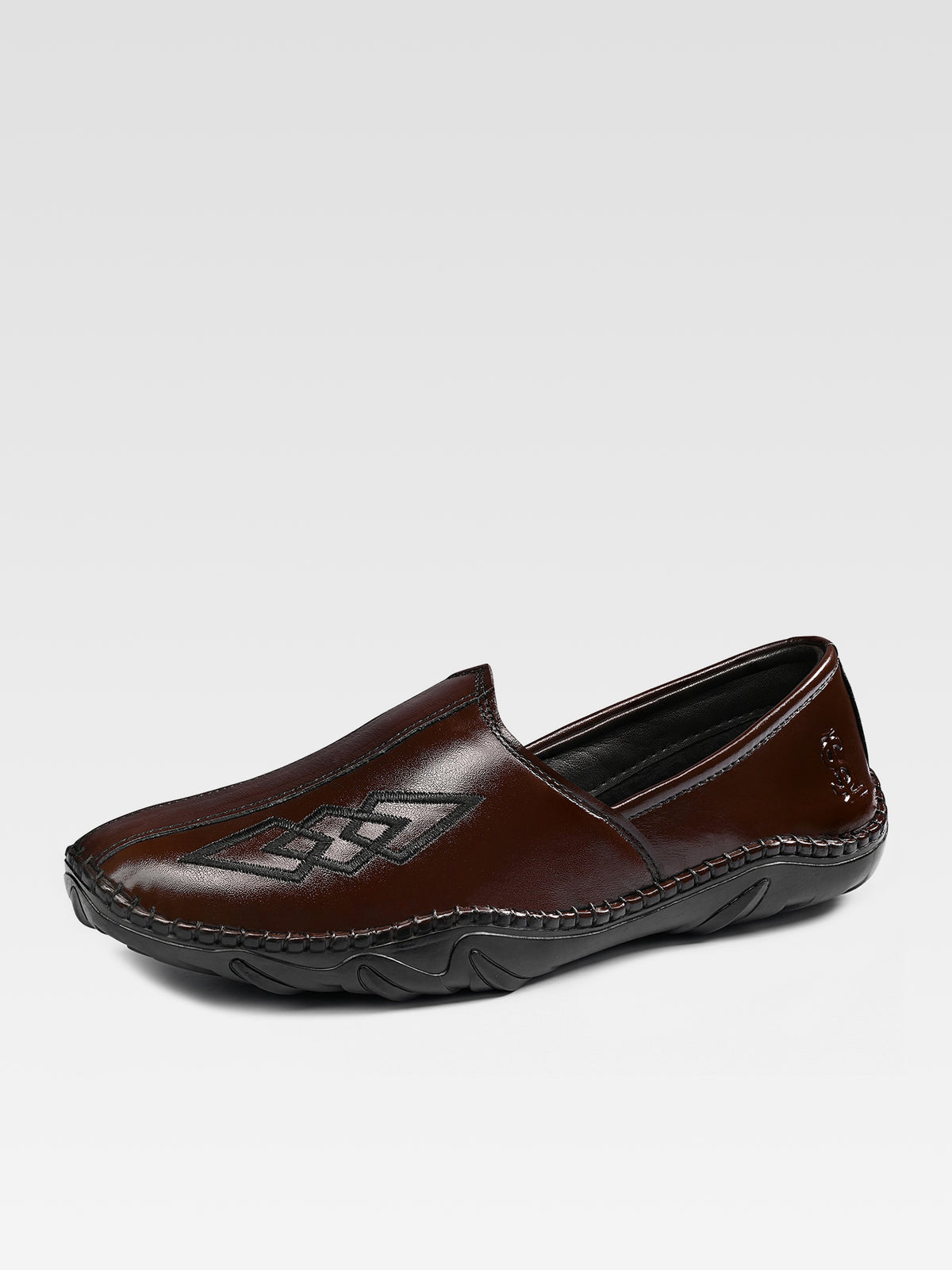 Brunette Brown Ethnic Slip-On Texture Nagra Juti and Mojari