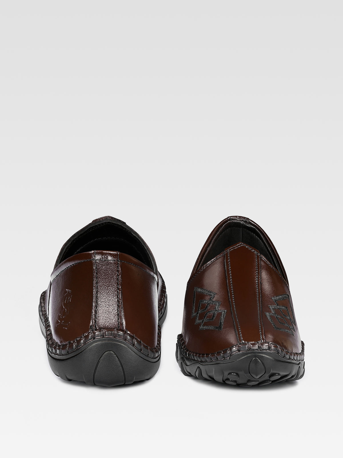 Brunette Brown Ethnic Slip-On Texture Nagra Juti and Mojari