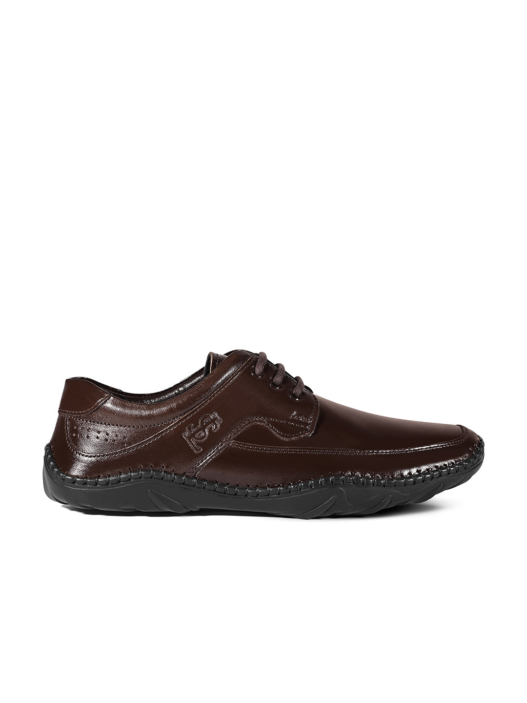 Brunette Brown Genuine Leather Ultra Lightweight Derbys Shoes
