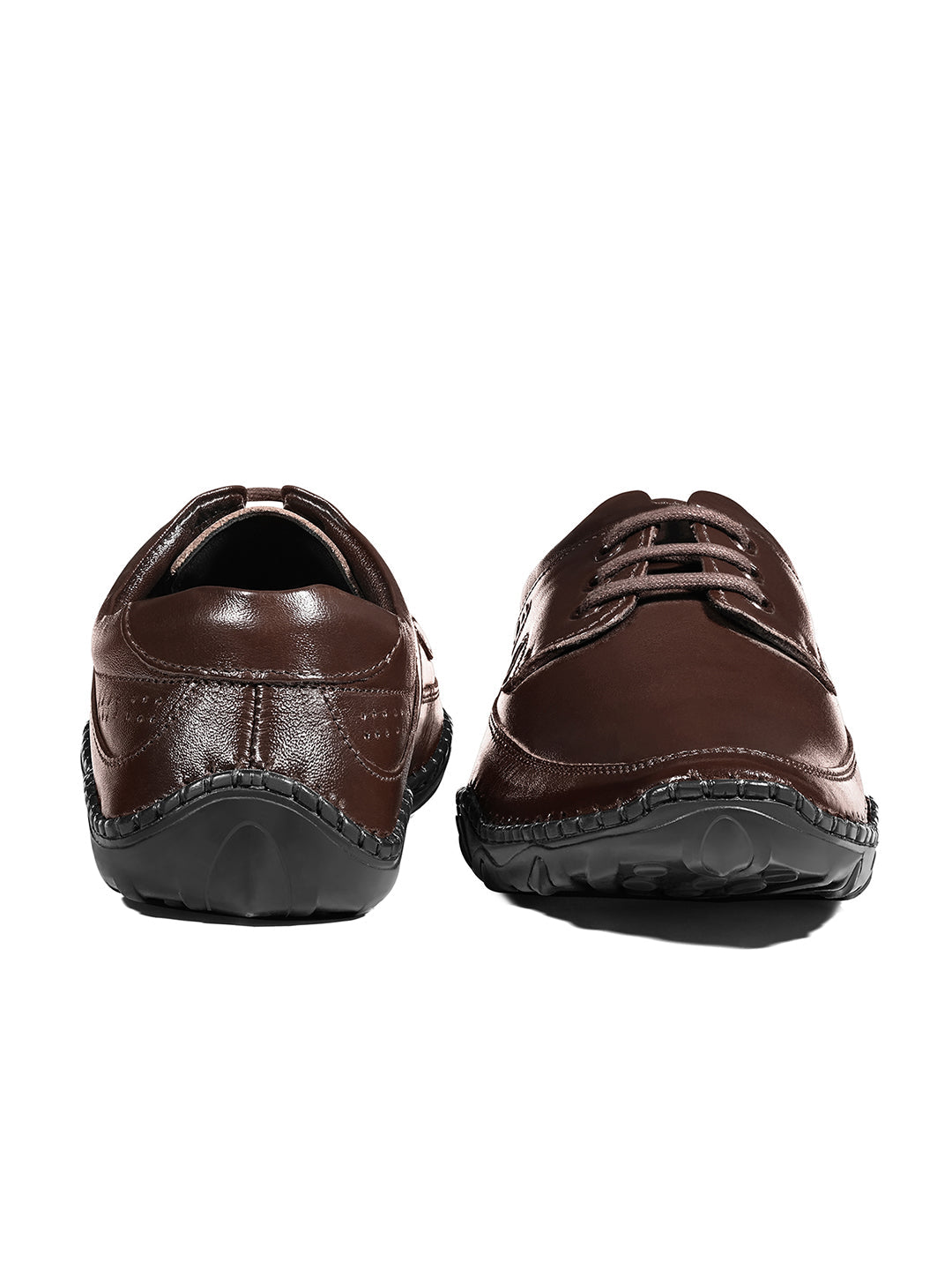 Brunette Brown Genuine Leather Ultra Lightweight Derbys Shoes