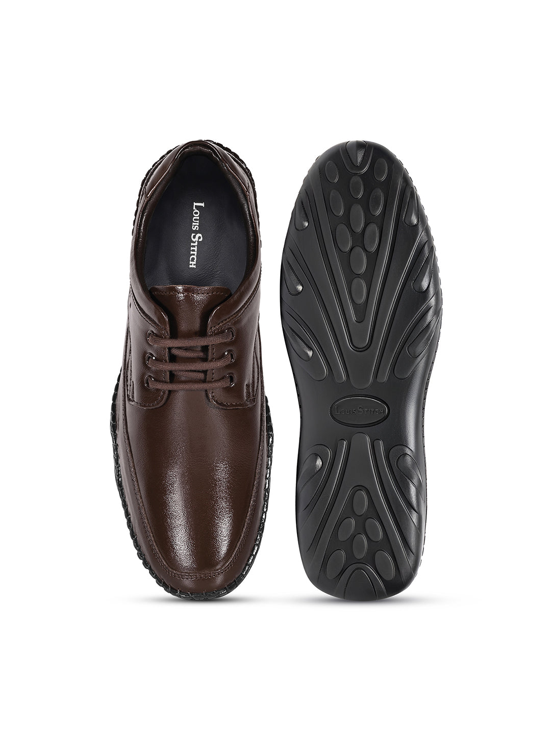 Brunette Brown Genuine Leather Ultra Lightweight Derbys Shoes