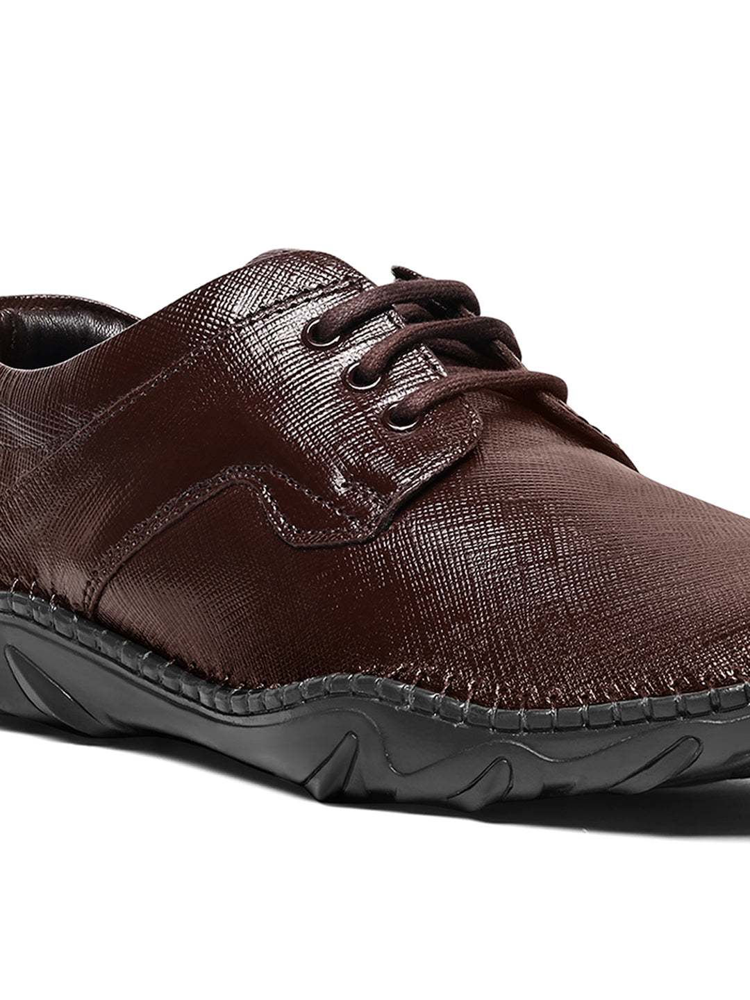 Brunette Brown Safiano Leather Ultra Lightweight Derbys