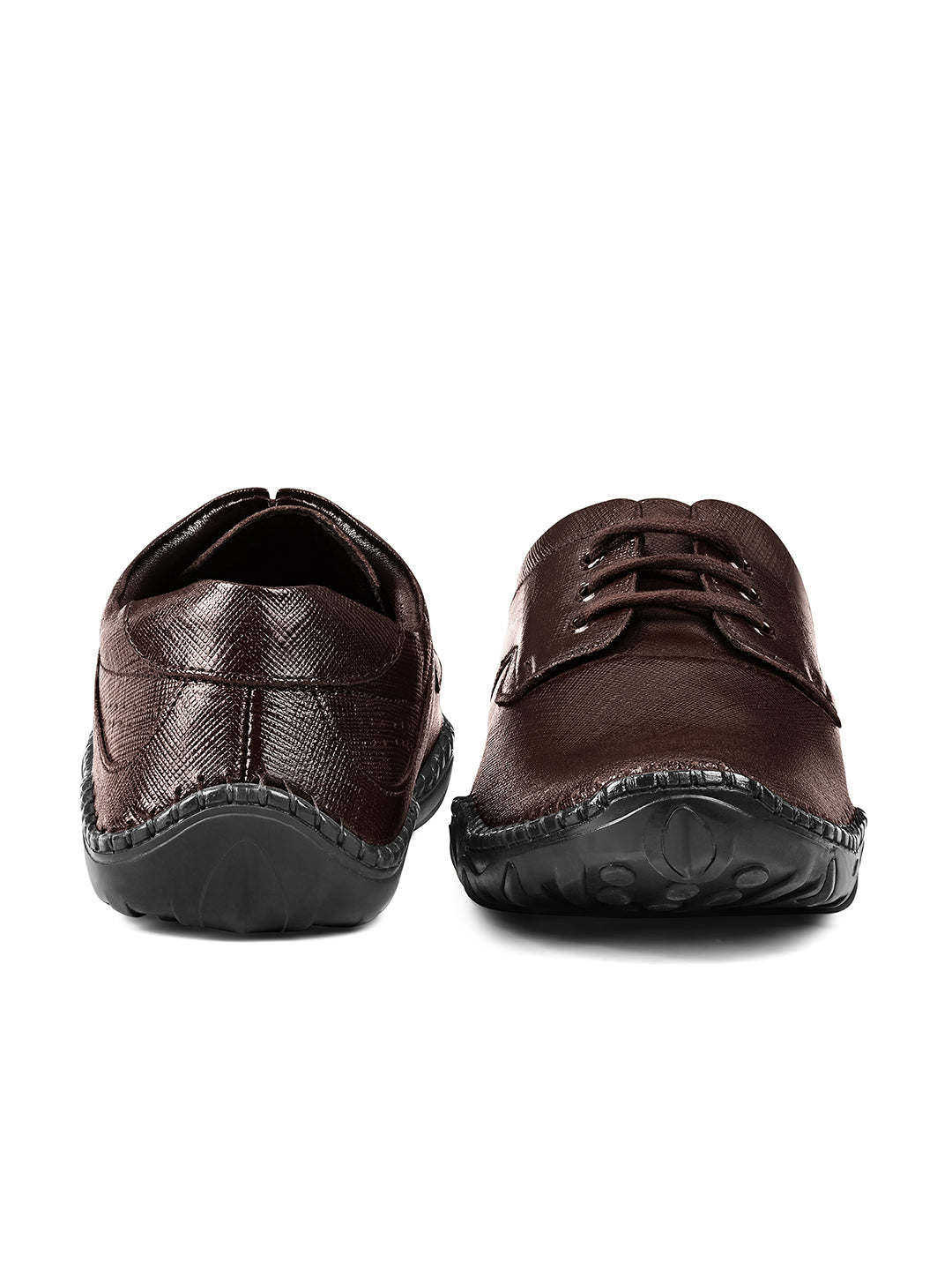 Brunette Brown Safiano Leather Ultra Lightweight Derbys