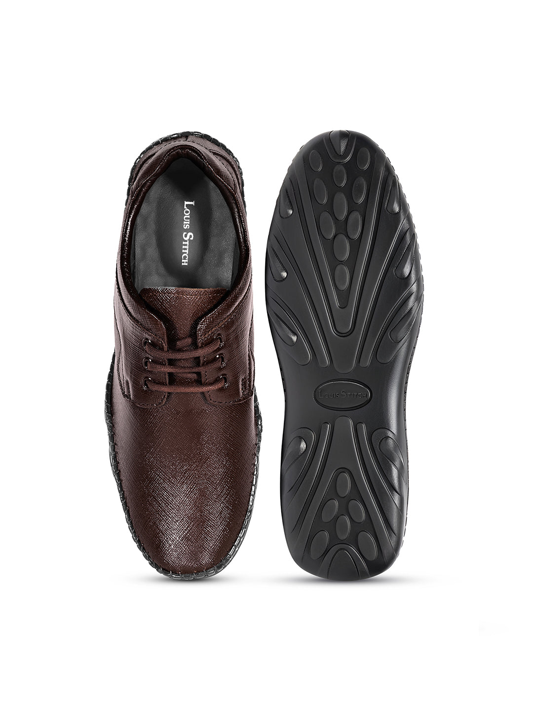 Brunette Brown Safiano Leather Ultra Lightweight Derbys
