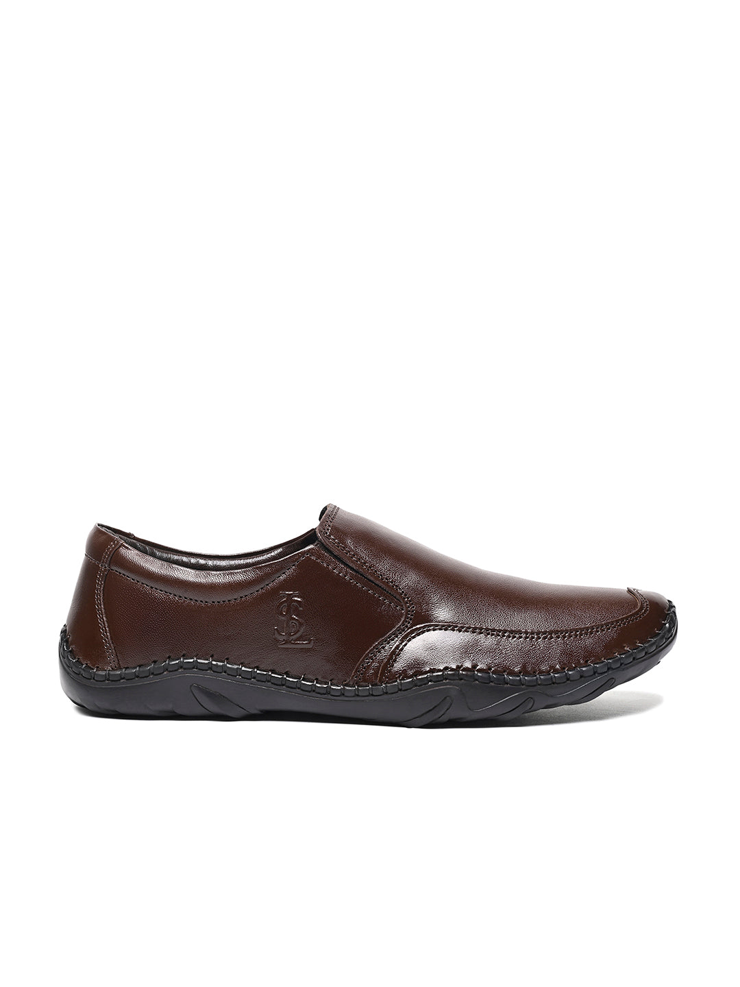 Brunette Brown Genuine Leather Ultra Lightweight Slip-On Shoes
