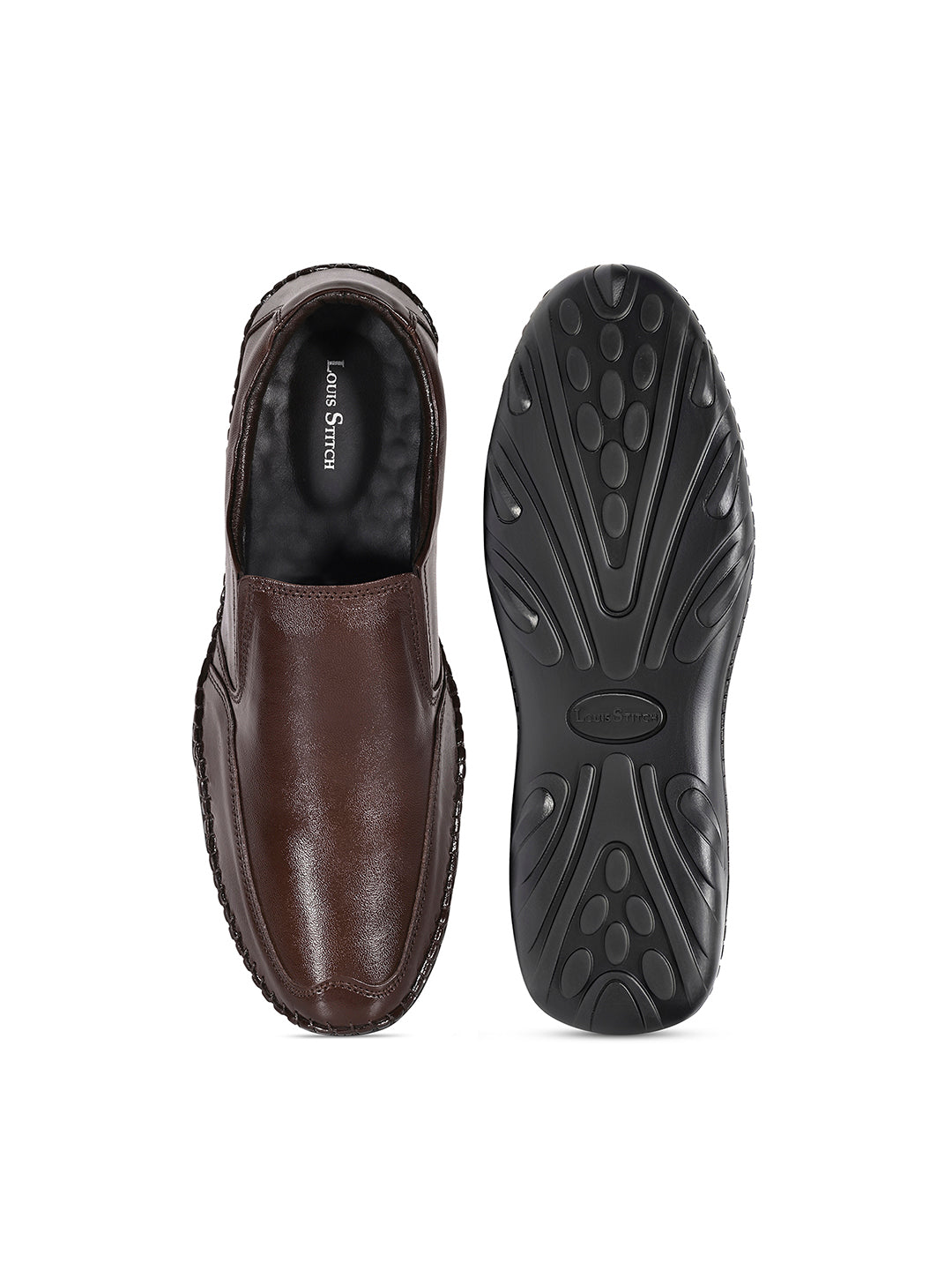 Brunette Brown Genuine Leather Ultra Lightweight Slip-On Shoes